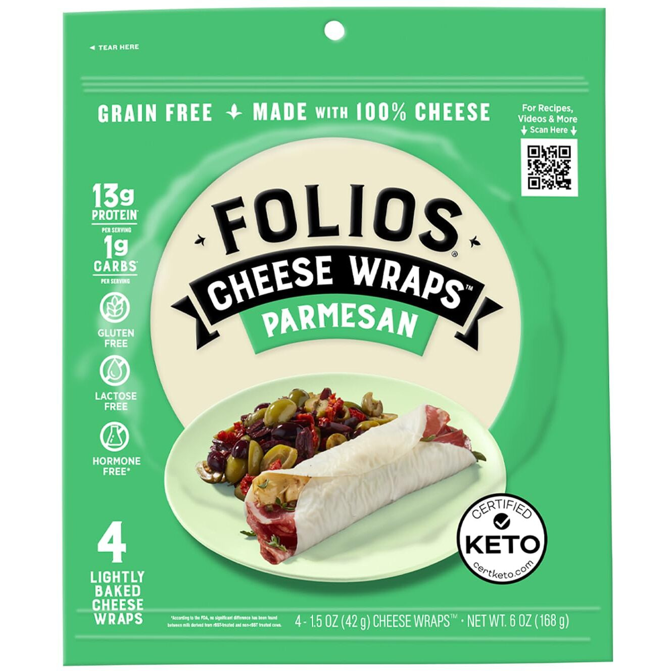 Folios 100% All Natural Cheese Wraps | Parmesan, Cheddar And Jarlsberg Flavor | Gluten Free, Grain Free And Naturally Lactose Free | Certified Keto | 1 Gr Of Carbs, 3 Pack Variety
