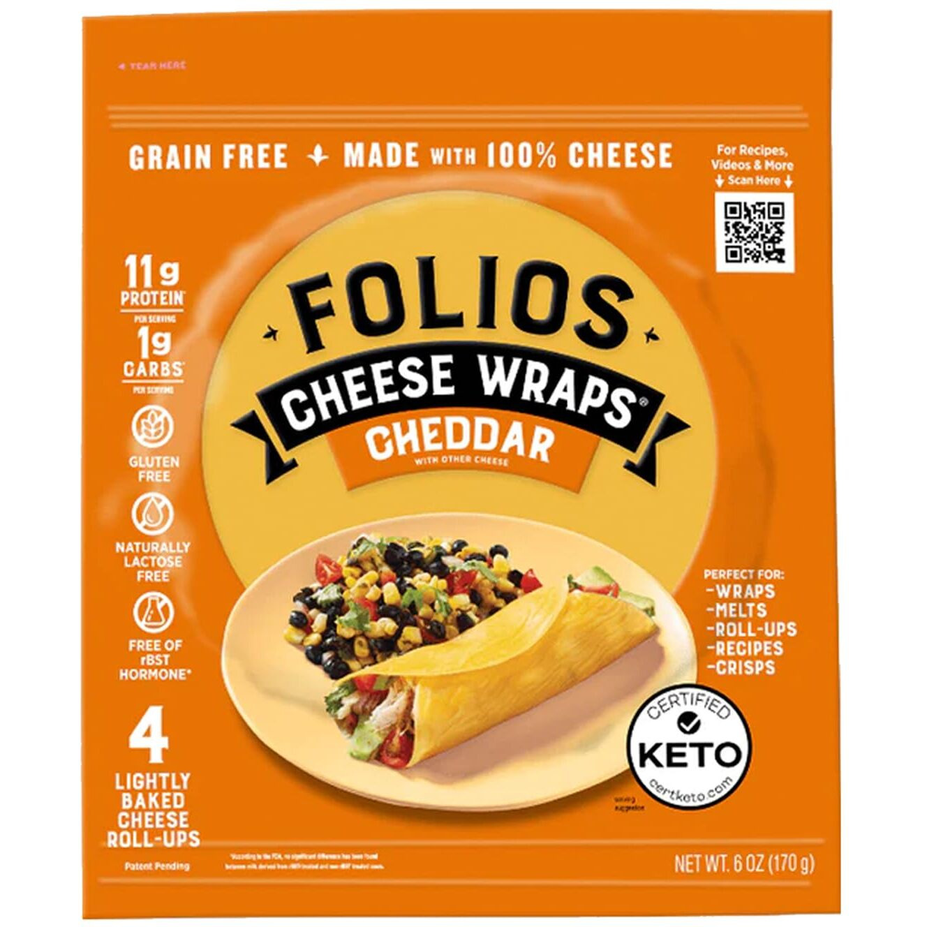 Folios 100% All Natural Cheese Wraps | Parmesan, Cheddar And Jarlsberg Flavor | Gluten Free, Grain Free And Naturally Lactose Free | Certified Keto | 1 Gr Of Carbs, 3 Pack Variety