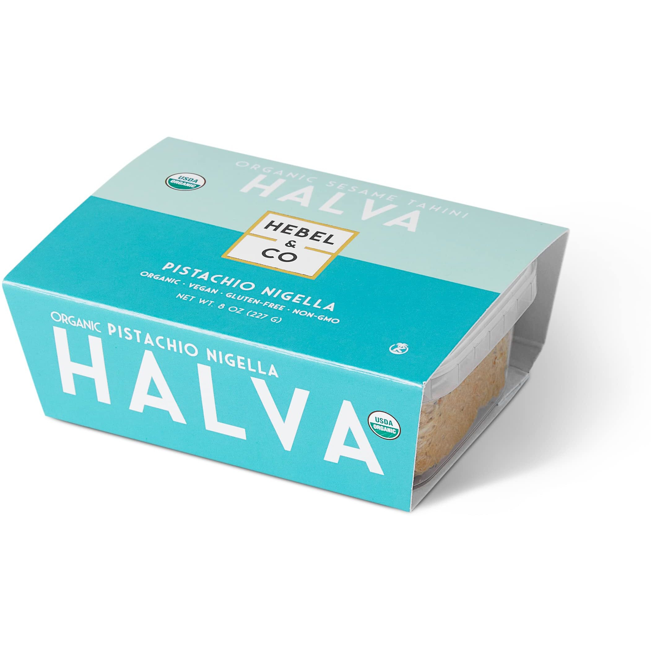 Hebel & Co Pistachio Nigella Halva - 8 Oz | Certified Usda Organic, Gluten Free, Kosher & Vegan