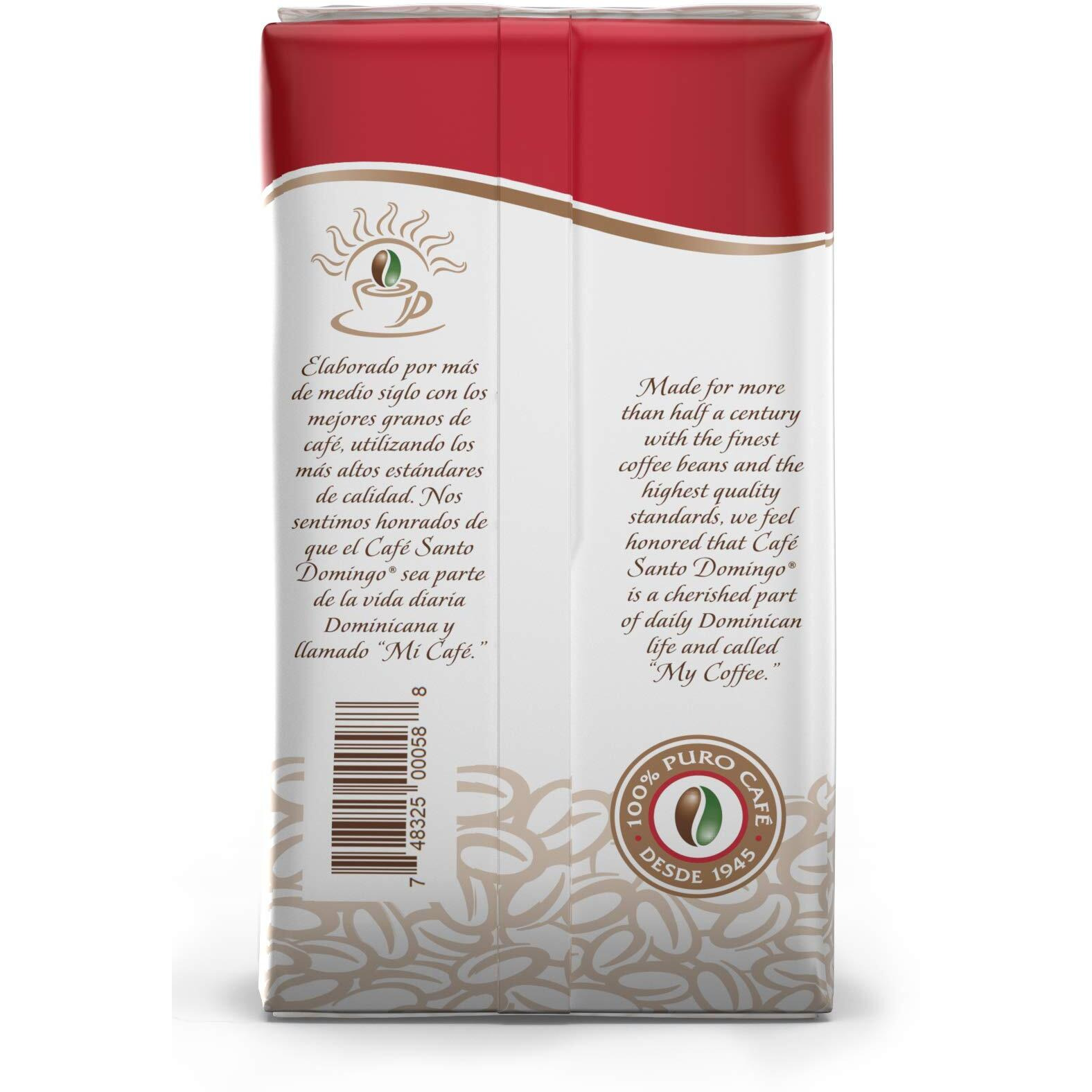 Caf   Santo Domingo, 8 Oz Bag, Ground Coffee, Medium Roast - Product From The Dominican Republic (Pack Of 4)