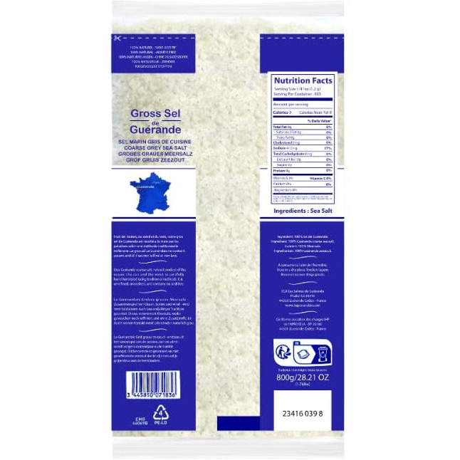 Guerande Coarse Grey Wet Sea Salt | Hand Harvested By Celtic Salt Harvesters | French Celtic | Essential Minerals And Nutrients, 28.21 Oz