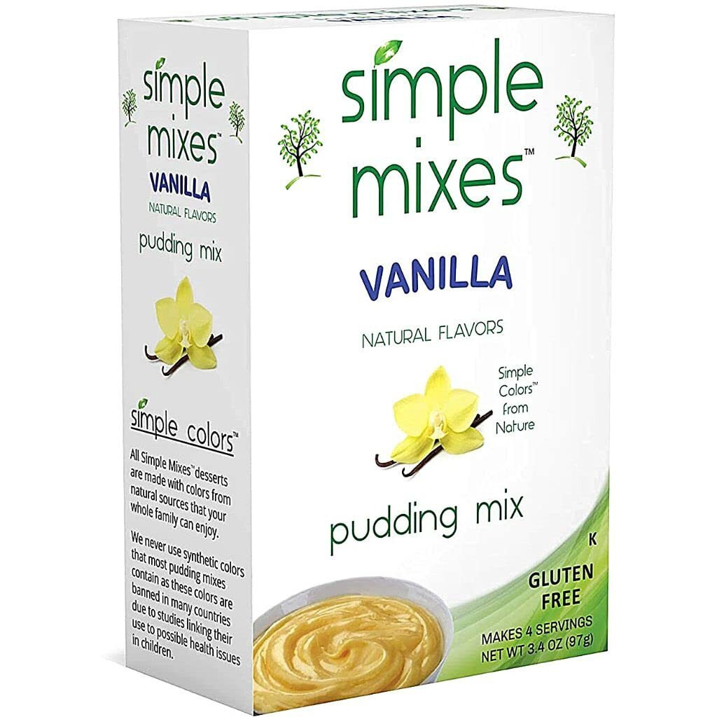Simple Mixes Natural Instant Pudding Mix, Vanilla, 3.4 Ounces Each, Pack Of 6