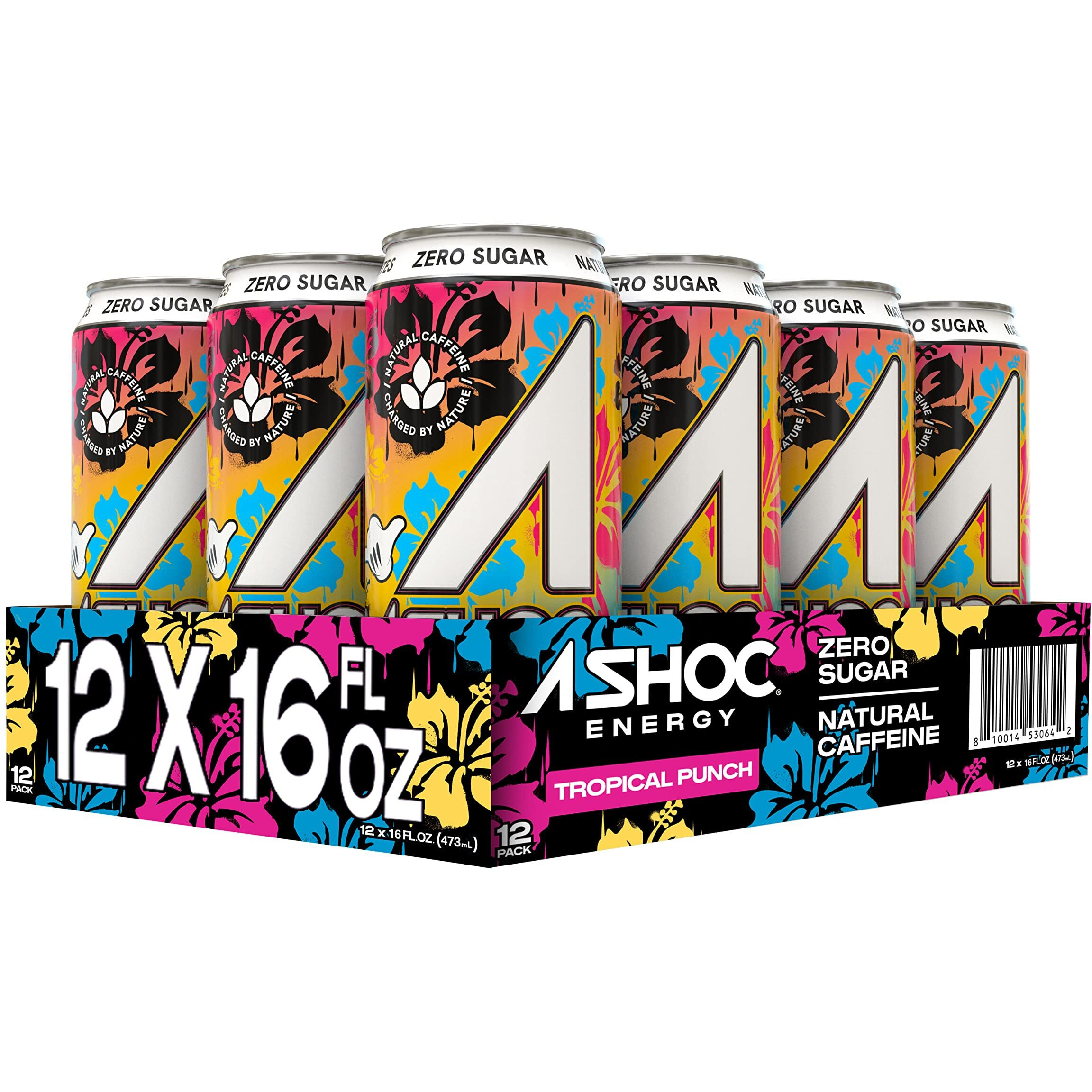 A Shoc Tropical Punch Energy Drink, 16 Fl Oz Can (Pack Of 12)