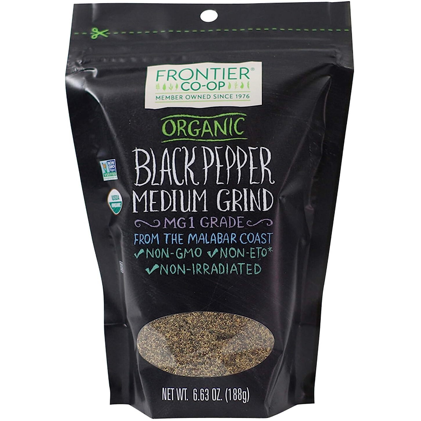 Frontier Co-Op Organic Black Pepper (Medium Grind) 6.63Oz