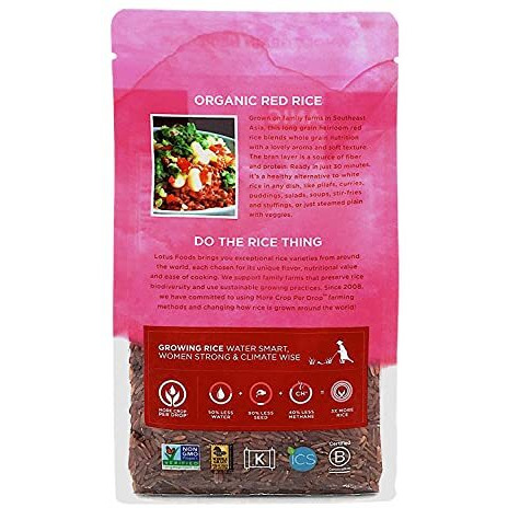Lotus Foods Organic Red Rice, Slightly Nutty Flavor, 15 Ounce