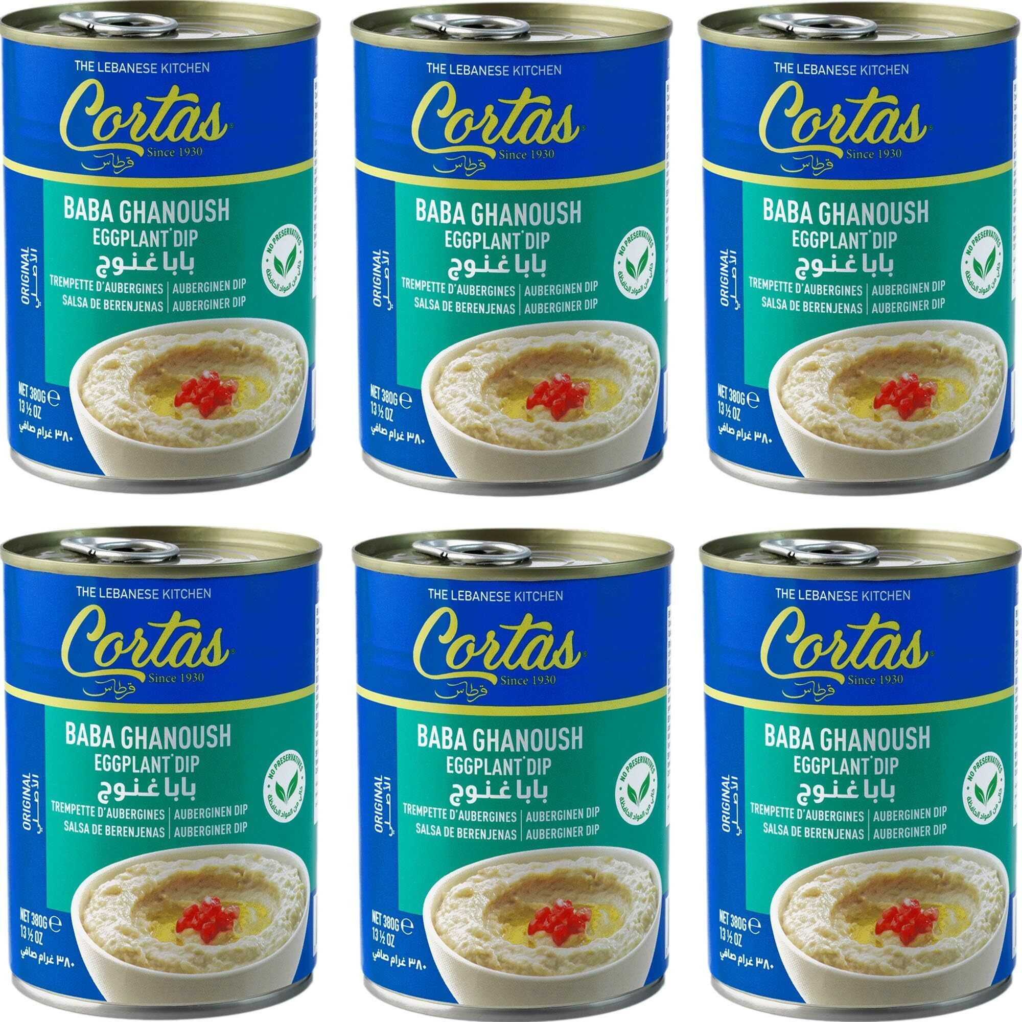 Cortas - Baba Ghanoush Eggplant Dip, 13 1/2 Oz (Pack Of 6), Ready To Eat