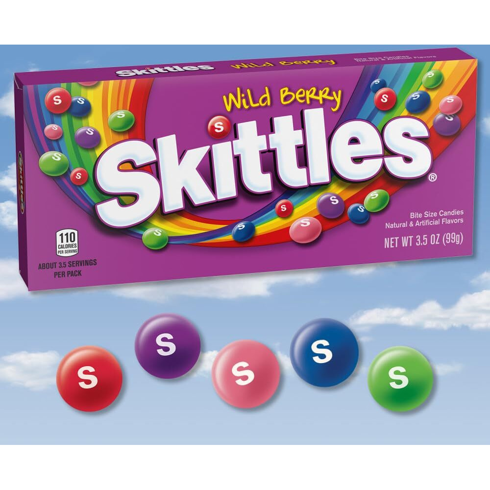 Skittles Wild Berry Chewy Candy Theater Box, 3.5 Oz Box (Pack Of 12)
