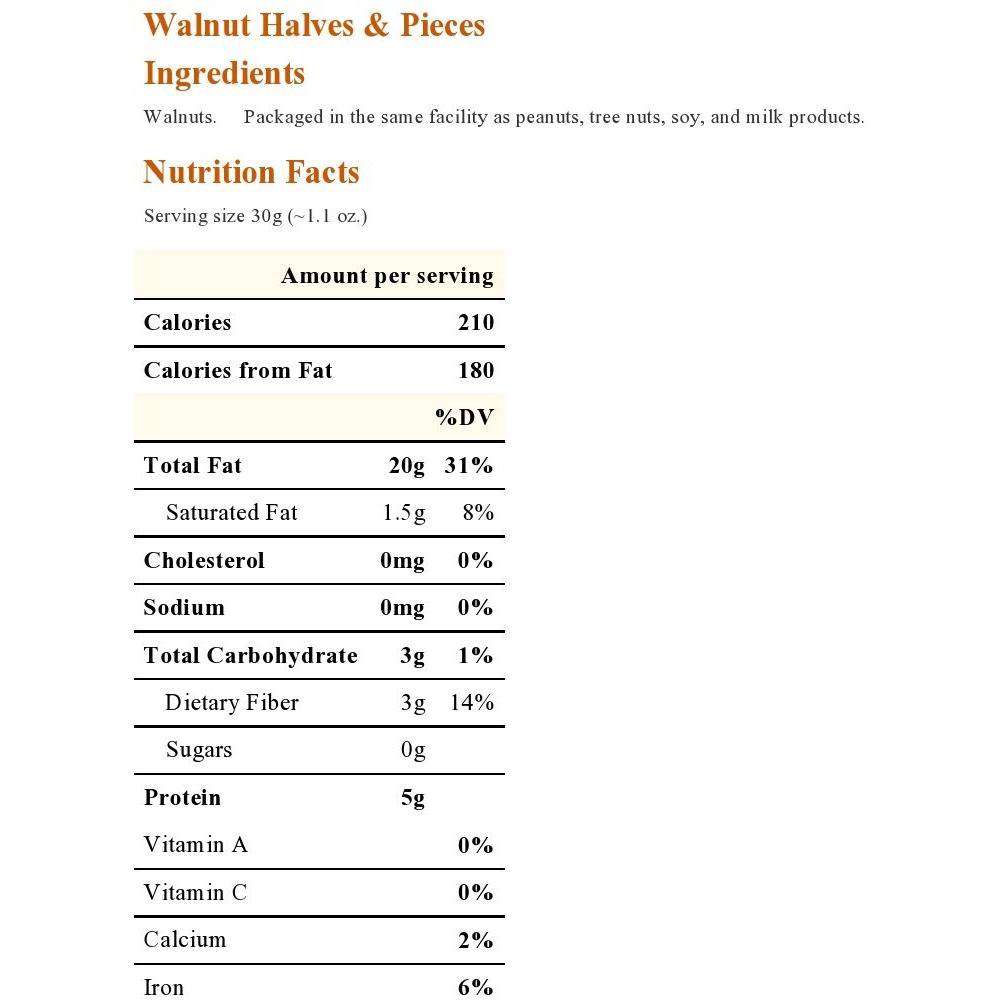 Walnut Halves & Pieces - 5 Lb.