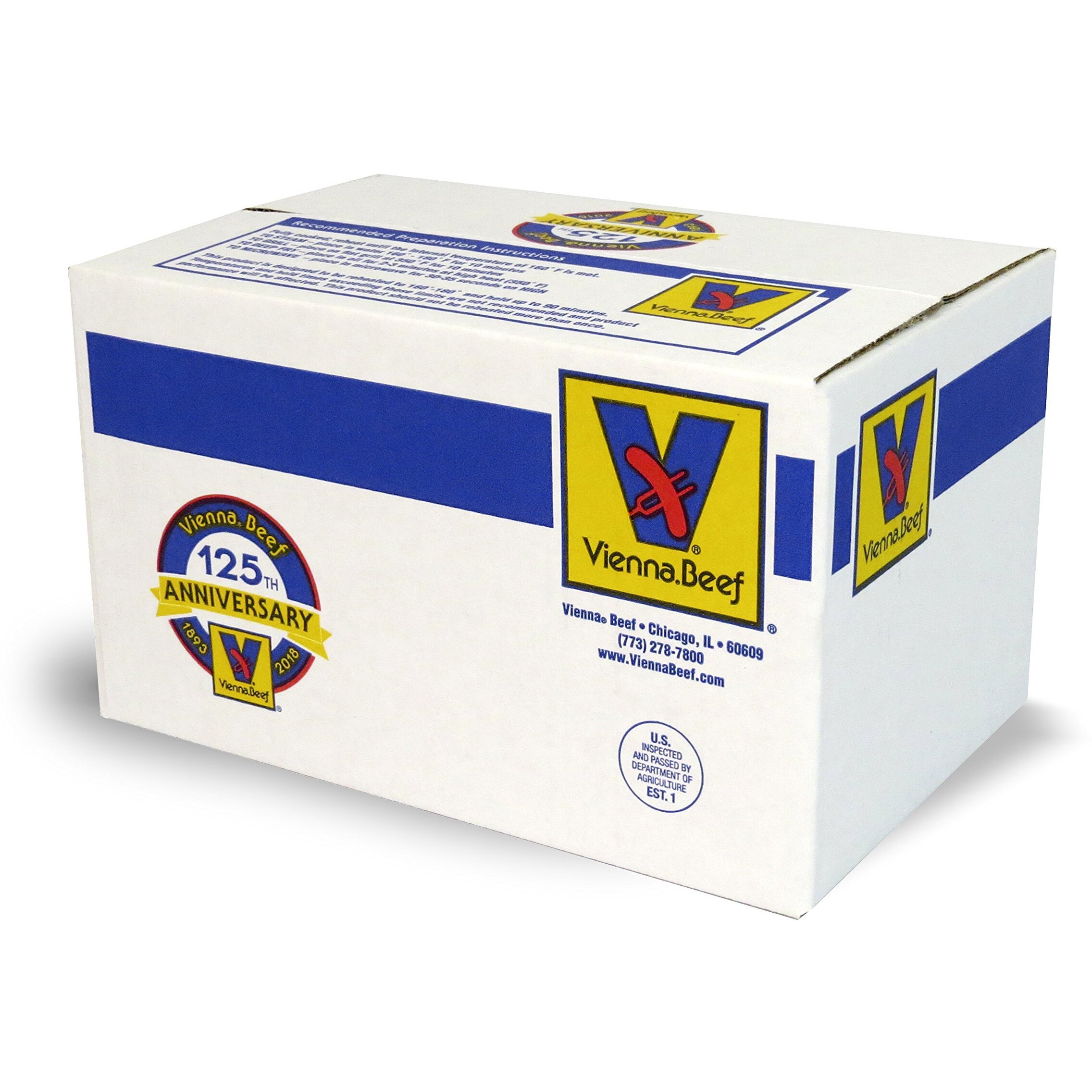 Vienna Beef Natural Casing Jumbo Franks 6"" 61 10 Lbs. (Approximately 60 Count)