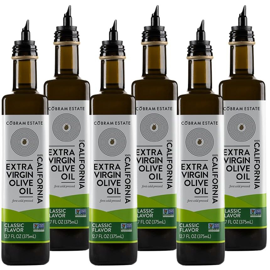 Cobram Estate California Classic Extra Virgin Olive Oil - First Cold Pressed, Non-Gmo, Keto Friendly, High In Antioxidants, Fruity & Balanced - Cold Pressed Olive Oil Bottle Evoo - 375 Ml (Pack Of 6)
