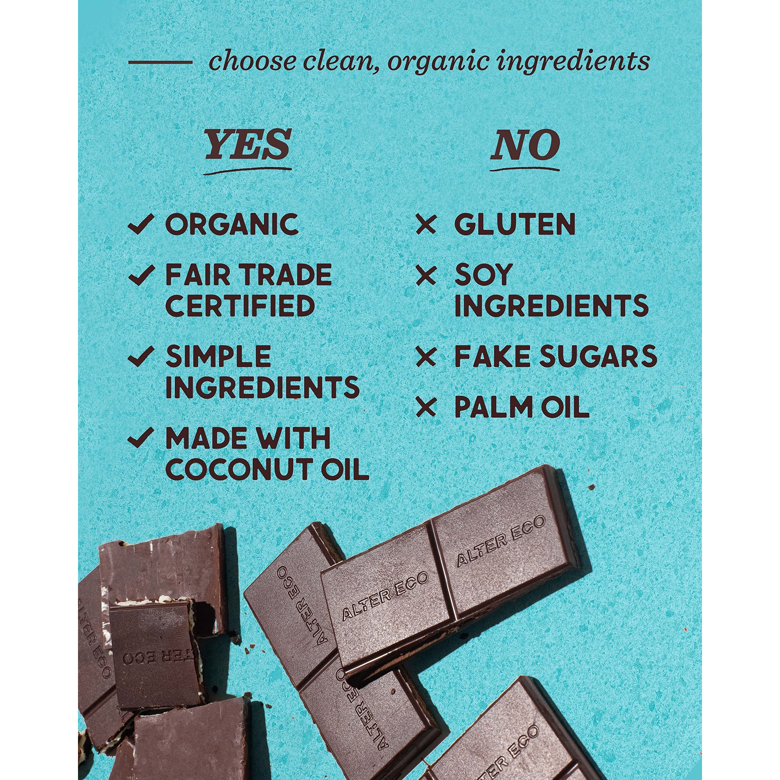 Alter Eco Mint Creme Truffle Thins, Chocolate Bar With Gooey Ganache Truffle Filling, Gluten-Free, Non-Gmo Snacks, No Additives Or Artificial Sweeteners, Fair Trade, Recyclable Packaging (12-Pack Mint Creme)