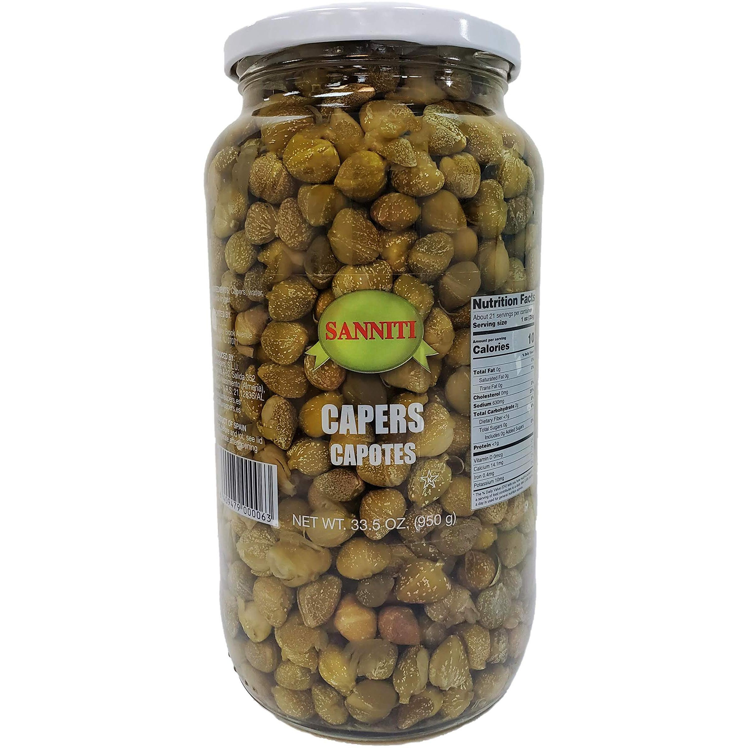 Sanniti Spanish Capers Capotes In Vinegar And Salt Brine - 33.5 Oz