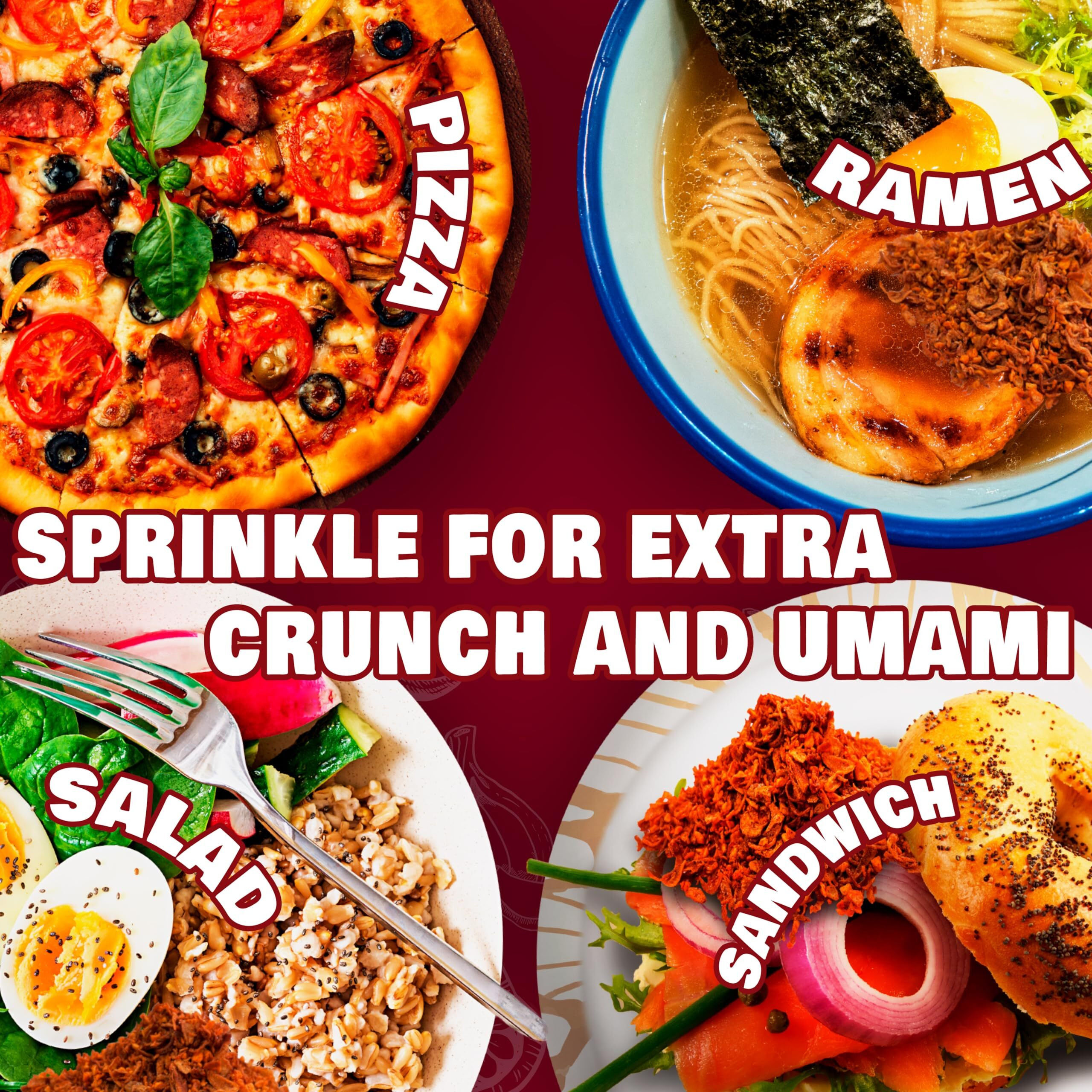 Chili Crisp No-Floating Oil (3 Bottles Medium Hot) Spicy Chilli Crisp Crunch. Crispy Garlic & Onion "&quotNo-Oil"" Chili Oil Crisp By Real Naturals. Chili Garlic Sauce Umami Ramen Toppings & Rice Furikaki.