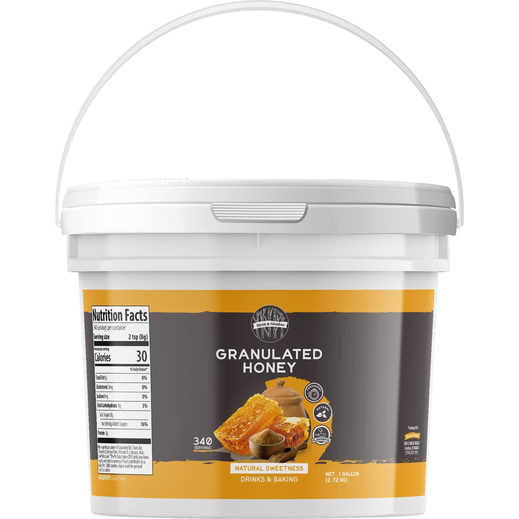 Birch & Meadow Granulated Honey (1 Gallon)