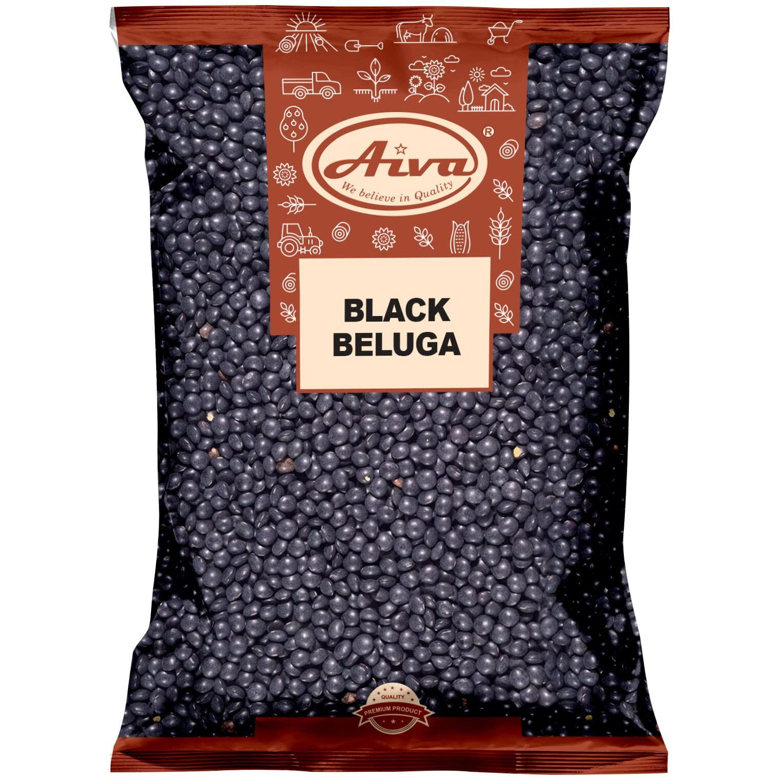 Aiva Black Beluga Lentils 4 Lbs | Black Lentils | Natural | Non Gmo