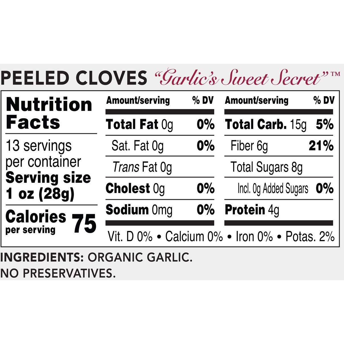 Organic Peeled Black Garlic Cloves - 13Oz - Kosher Certified