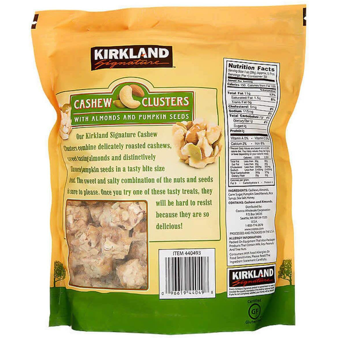 Kirkland Signature Cashew Clusters, 2 Lbs (3 Pack)
