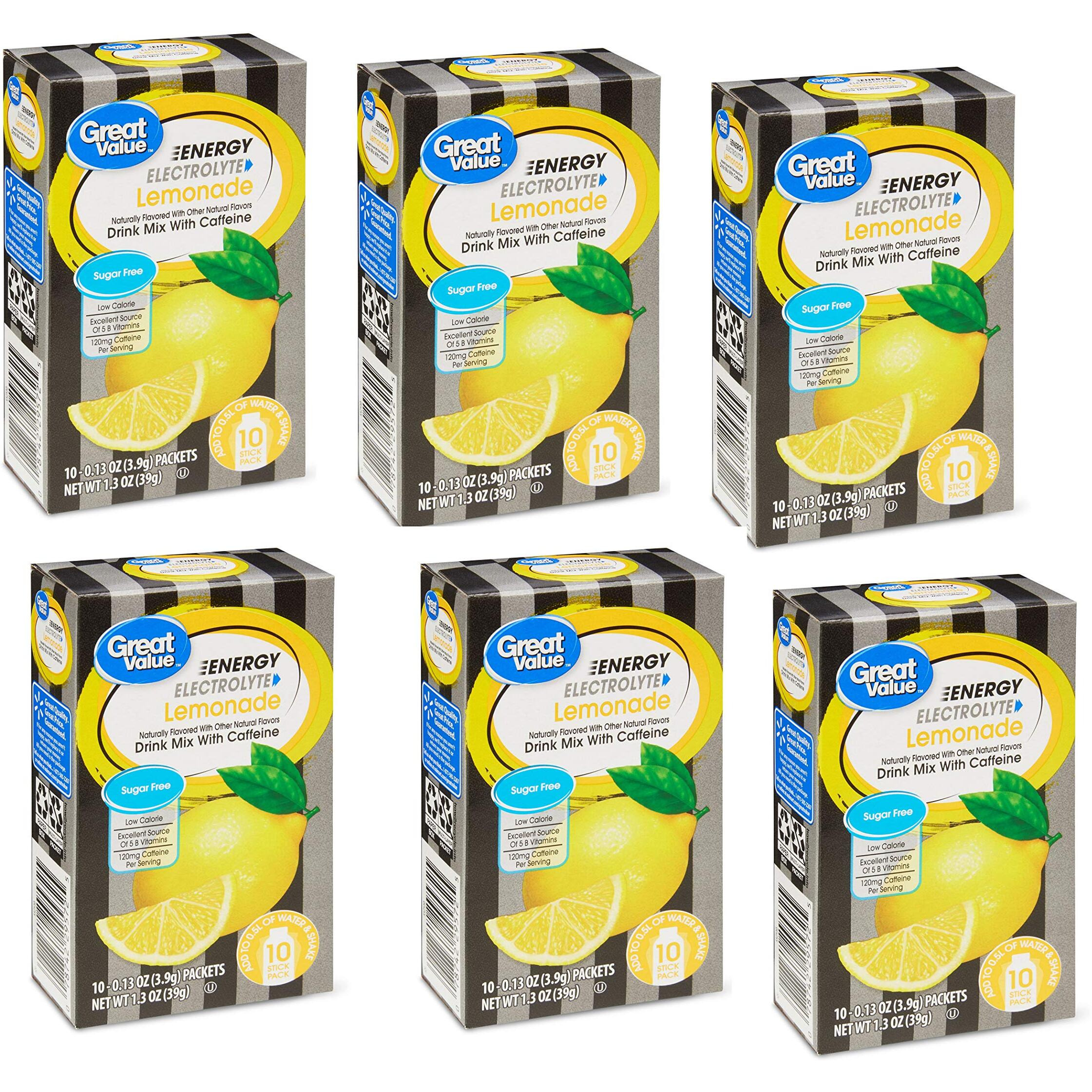 Great Value Sugar Free, Low Calorie Energy Lemonade Drink Mix Electrolyte