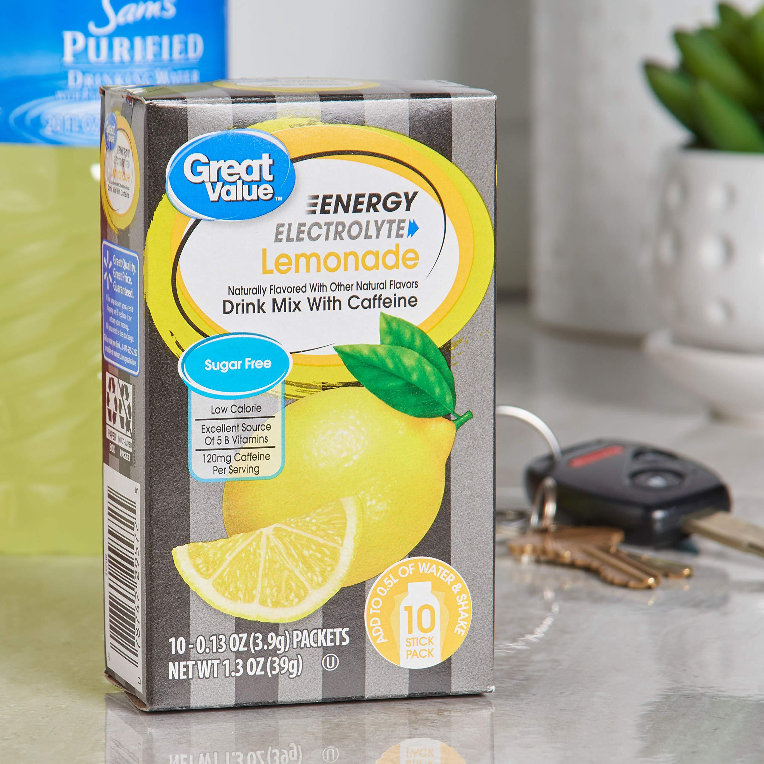 Great Value Sugar Free, Low Calorie Energy Lemonade Drink Mix Electrolyte