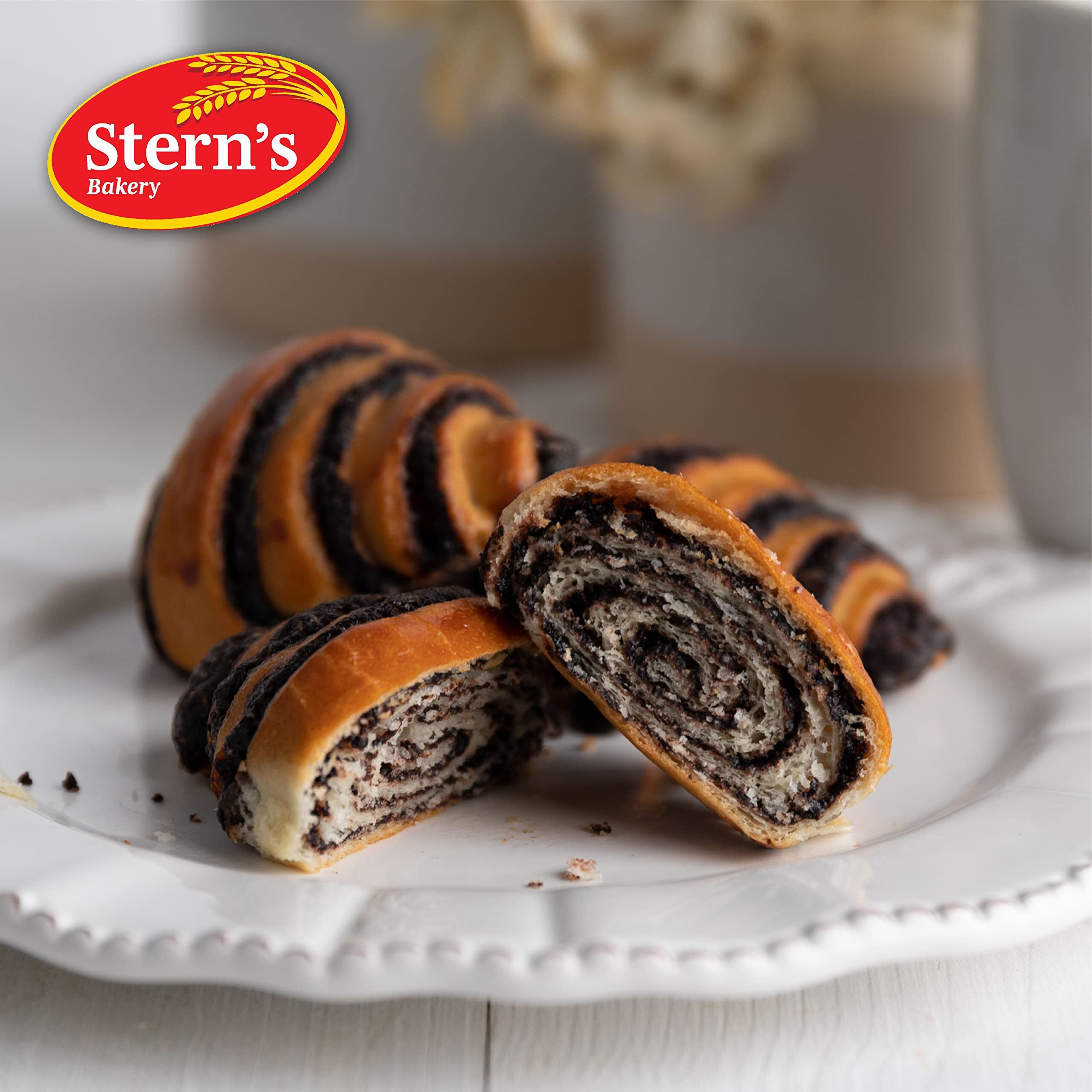 Rugelach Pastries | Chocolate Croissant | Chocolate Babka Bread | Breakfast Pastry | Coffee Snack| Kosher, Dairy & Nut Free | Holidays, Parties & Birthdays | 12 Oz. Sterns Bakery