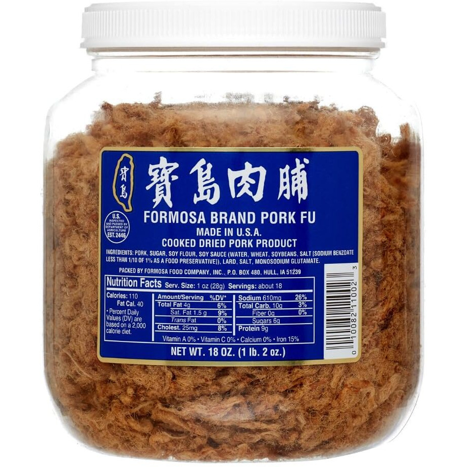Formosa Brand Cooked Dried Pork Fu (Cooked Shreded Dried Pork) 18 Oz