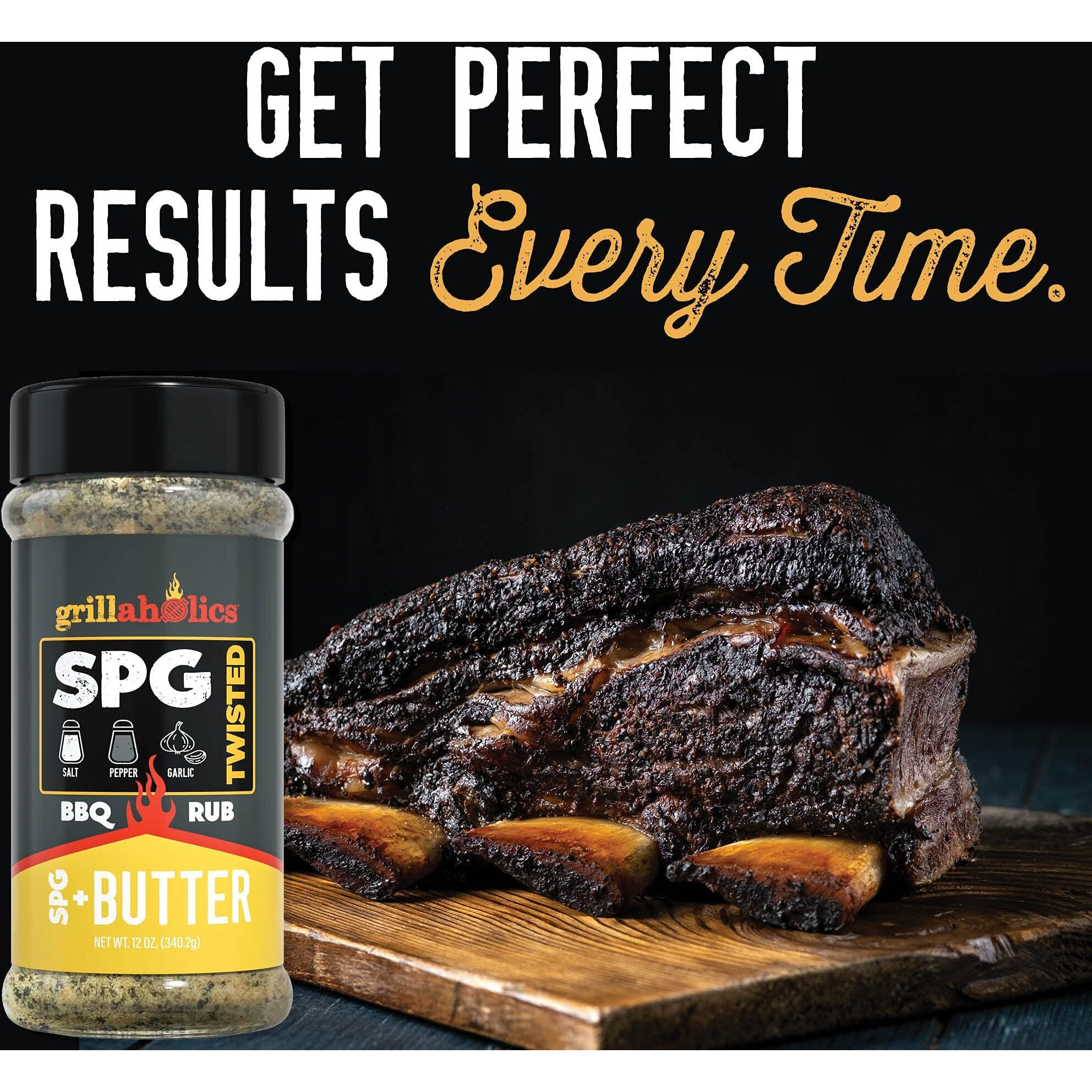 Grillaholics Twisted Spg + Butter Rub - Garlic Butter Seasoning & Spg Rub - Butter Flavored All Purpose Rub - Salt Pepper Garlic Seasoning