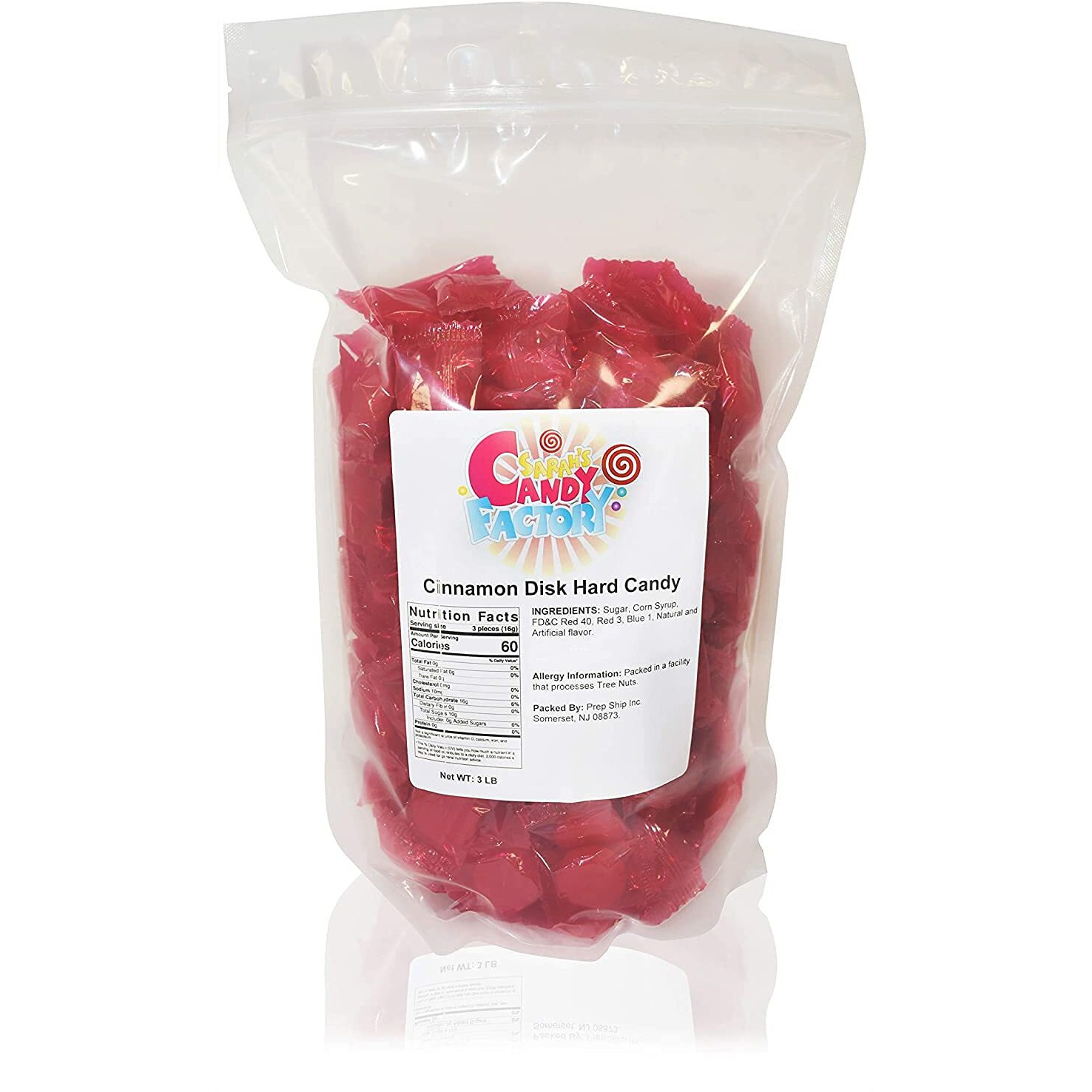 Sarah's Candy Factory Cinnamon Disc Hard Candy In Resealable Bag, 3 Lbs