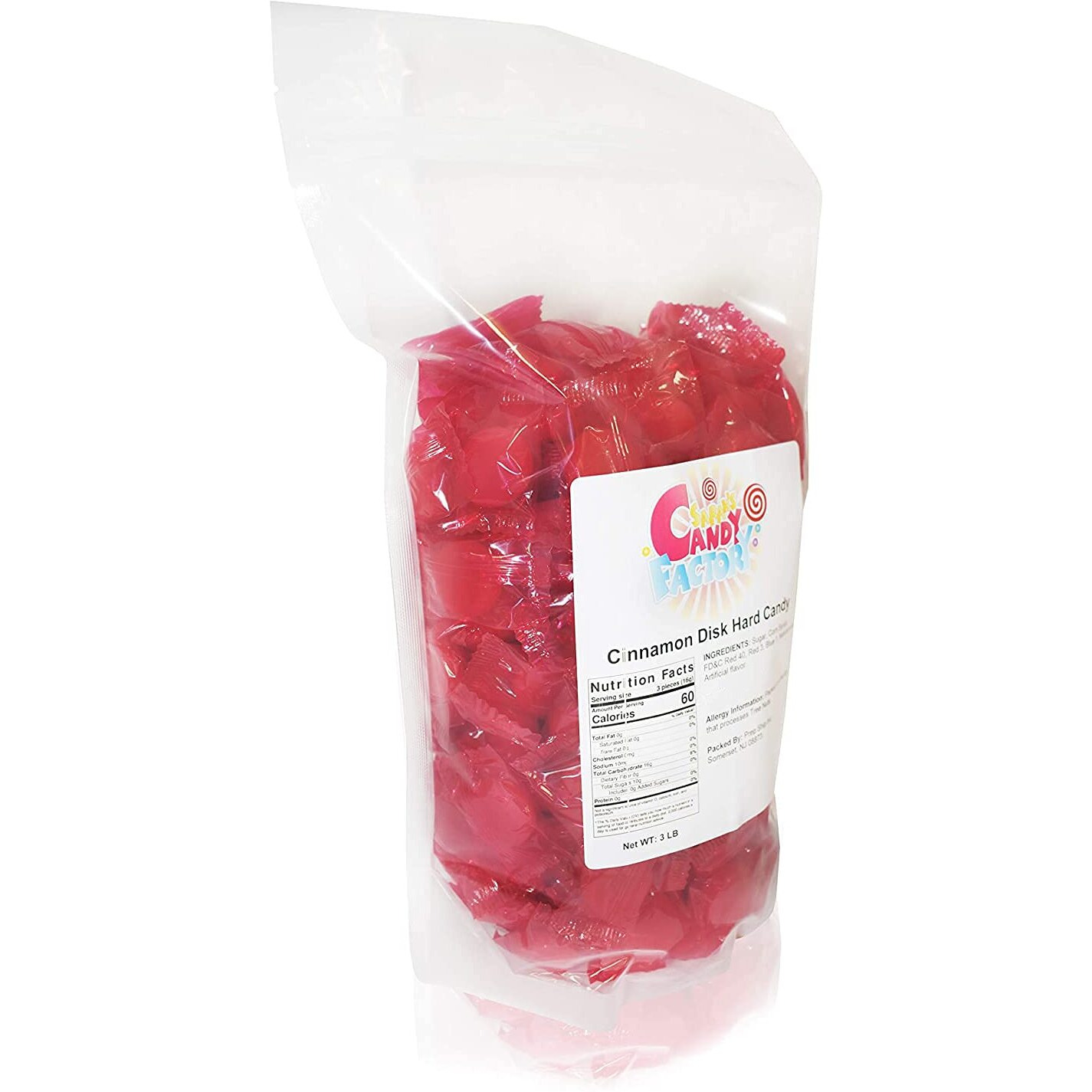 Sarah's Candy Factory Cinnamon Disc Hard Candy In Resealable Bag, 3 Lbs