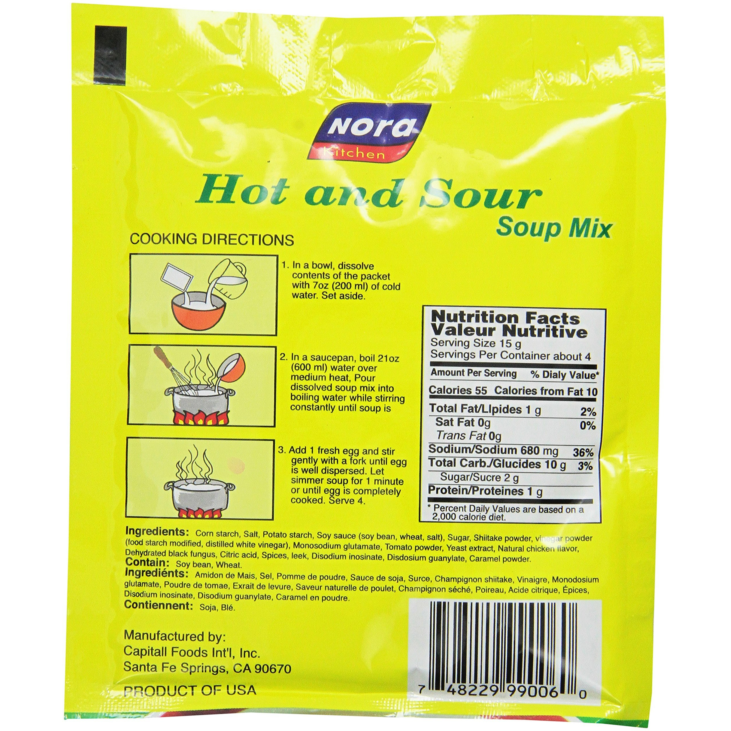 Nora Chinese Style Hot And Sour Soup Mix, 2.12-Ounce (Pack Of 6)