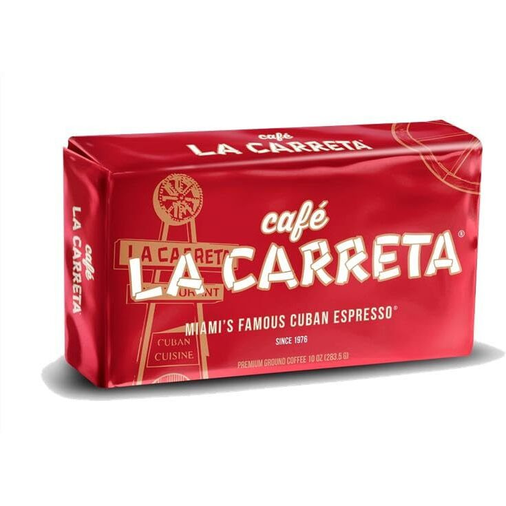 Cafe La Carreta Dark Roast Espresso Coffee 10 Oz Miami Cuban Style Espresso Ground Coffee
