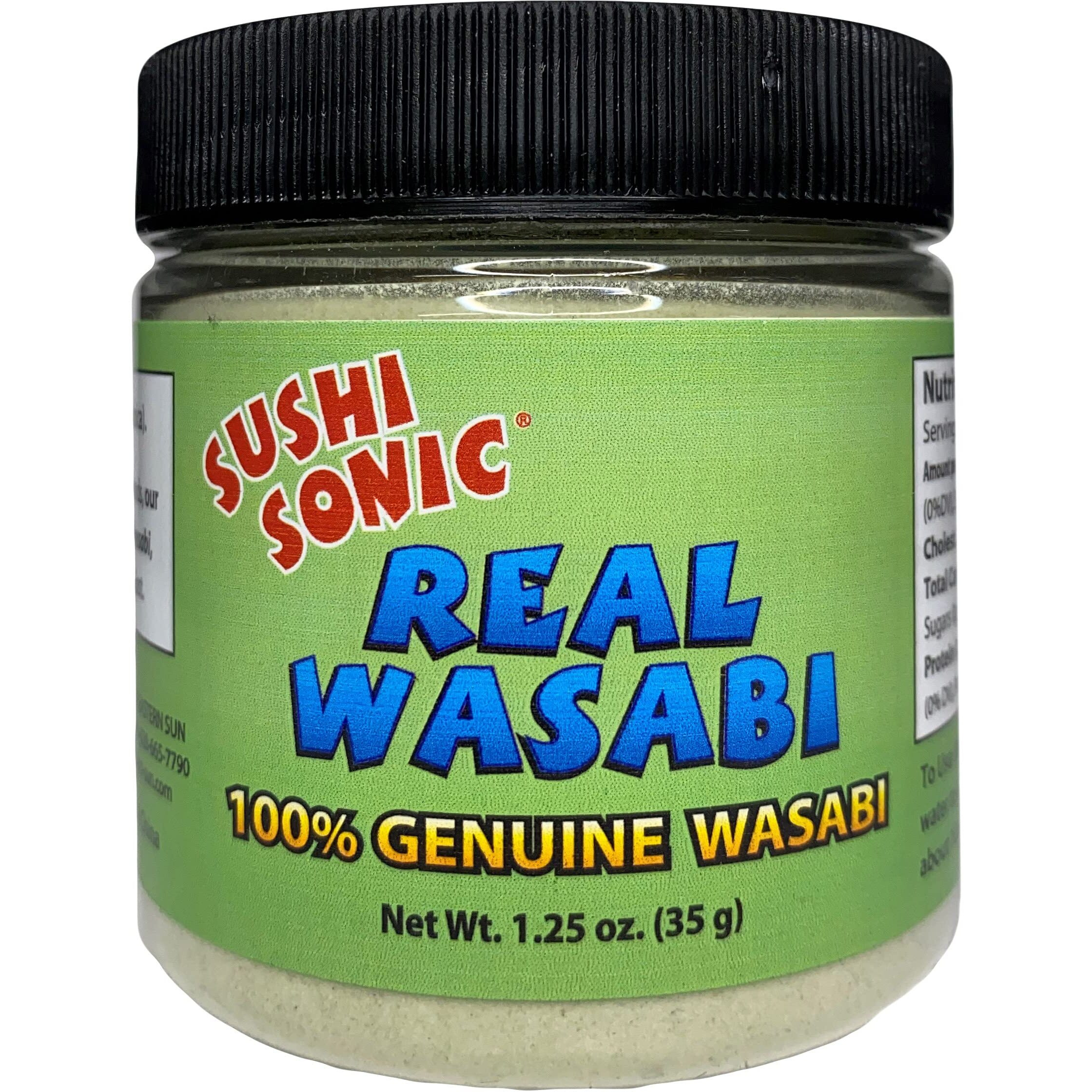 Sushi Sonic 100% Real Wasabi Powder, No Fillers, Non-Gmo, Vegan, Use Authentic Wasabi Powder For Traditional Flavor, 1.25 Oz Jar