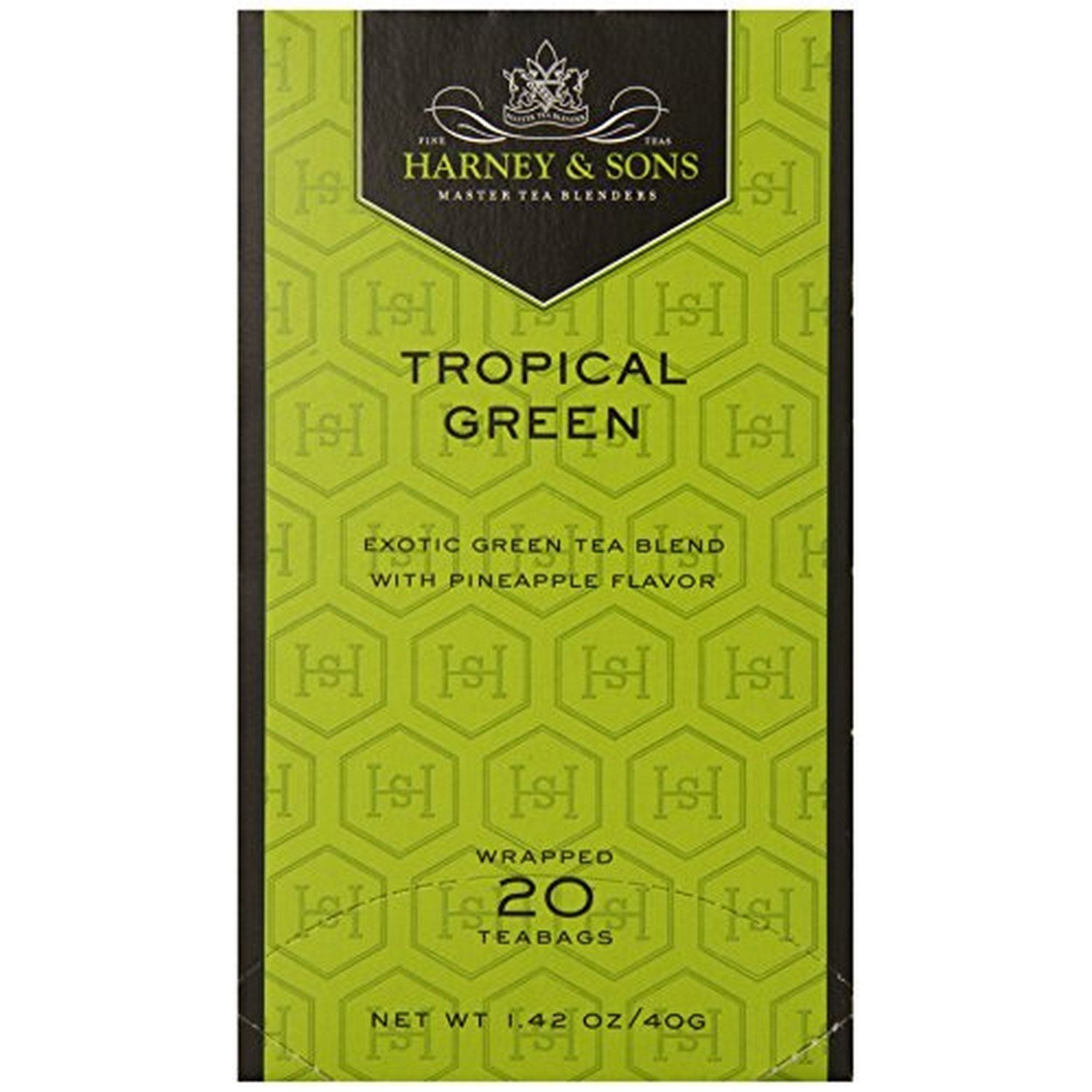 Harney & Sons, Tea, Tropical Green, Prem, Pack Of 6, Size - 20 Bag, Quantity - 1 Case