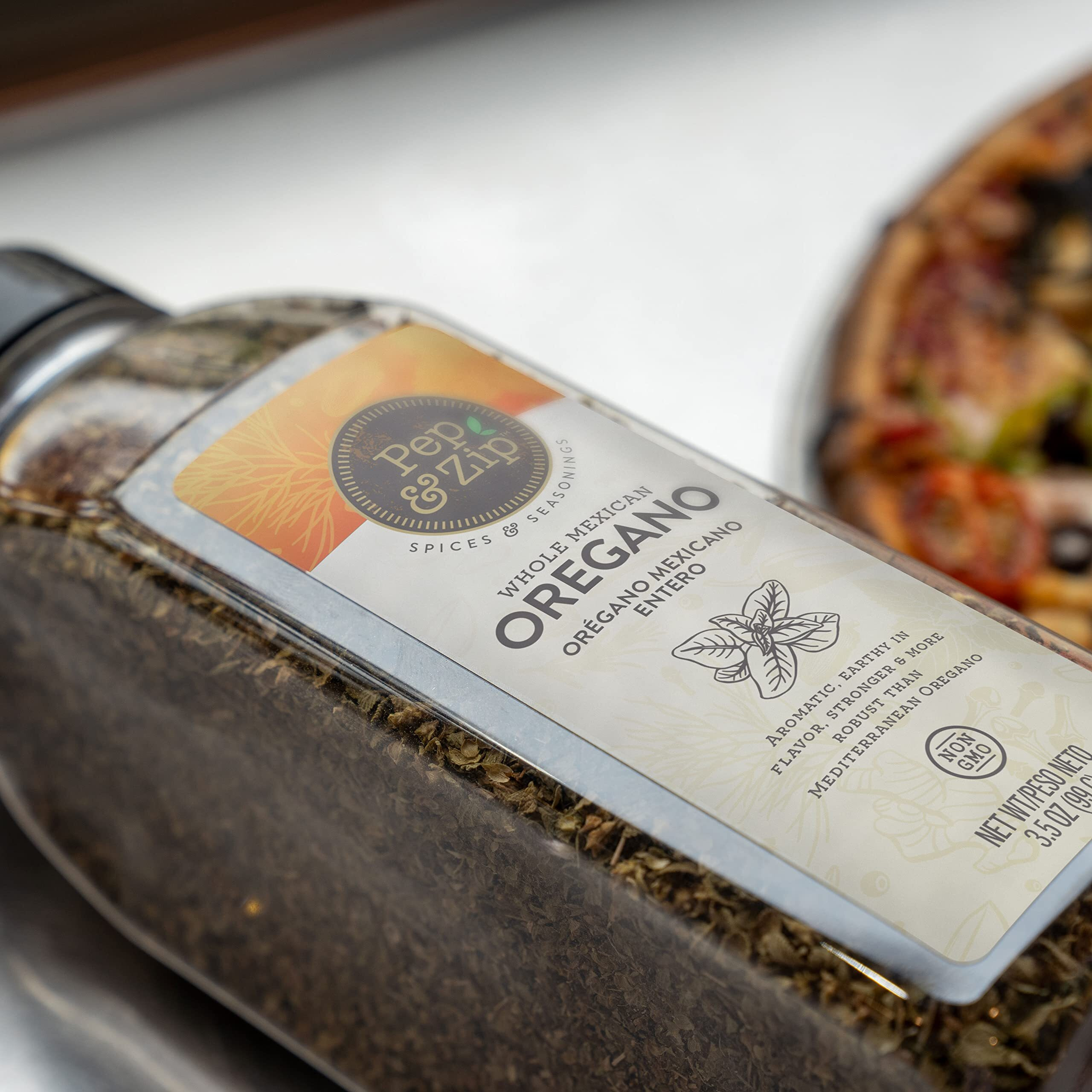 Pep And Zip, Whole Mexican Oregano/Oregano Mexicano Entero, Non Gmo, Kosher, 3.5Oz