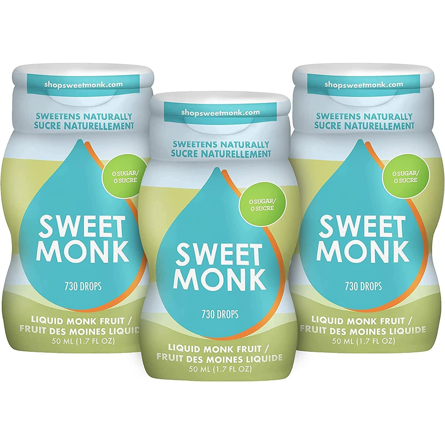 100% Pure Original Monk Fruit Sweetener Liquid Sugar Substitute By Sweetmonk - 1.7Oz |No Water Added Monk Fruit Extract | Zero Calorie Keto Friendly Monk Fruit Drops |Vegan, Gluten Free And Kosher (3 X Original)