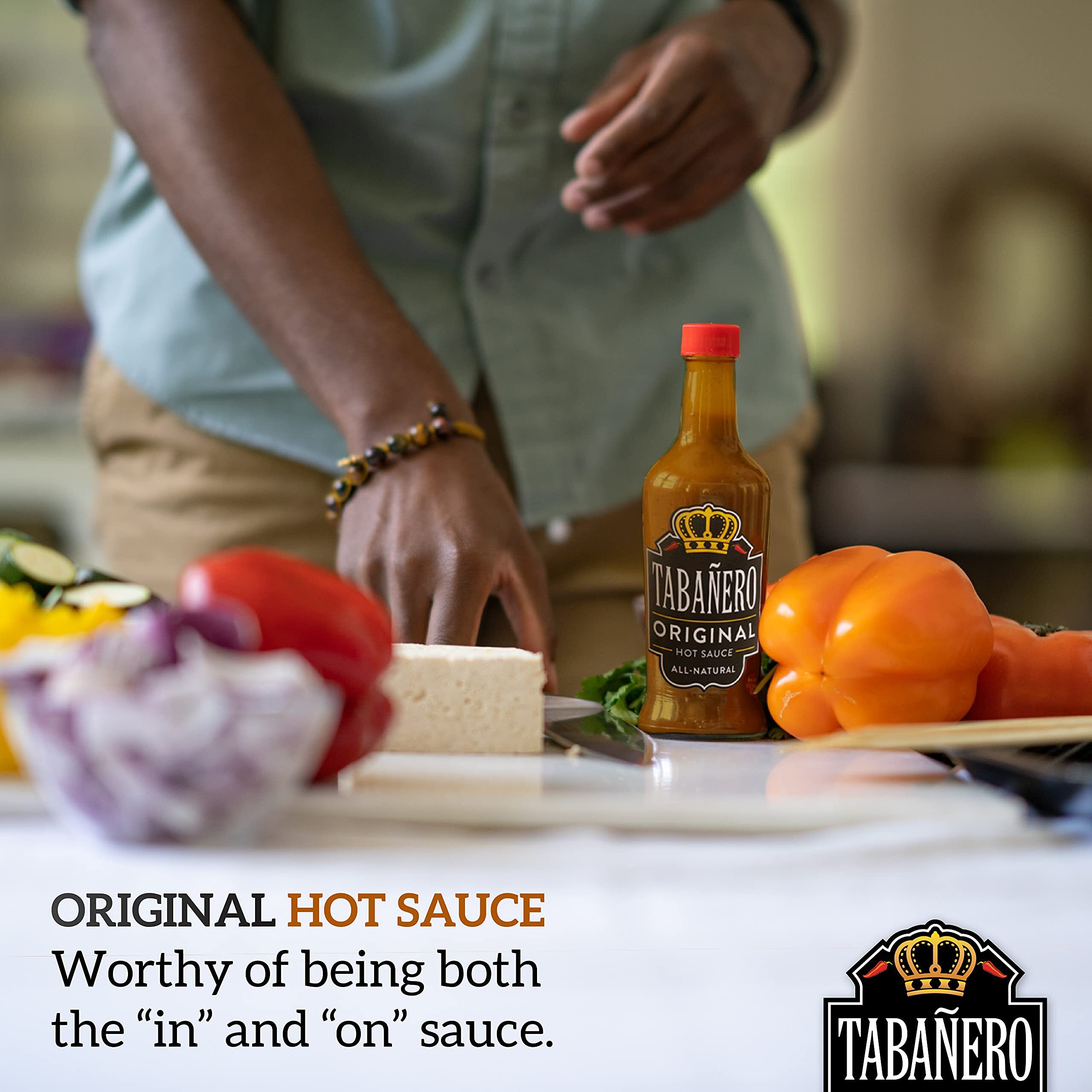Original Hot Sauce By Tabaero, Gourmet Hot Sauce Gift, Fiesta Party Favors, All Natural, Gluten Free, Low Sodium, Vegan, Kosher, Made In The Usa, 5 Oz. Hot Sauce Bottle