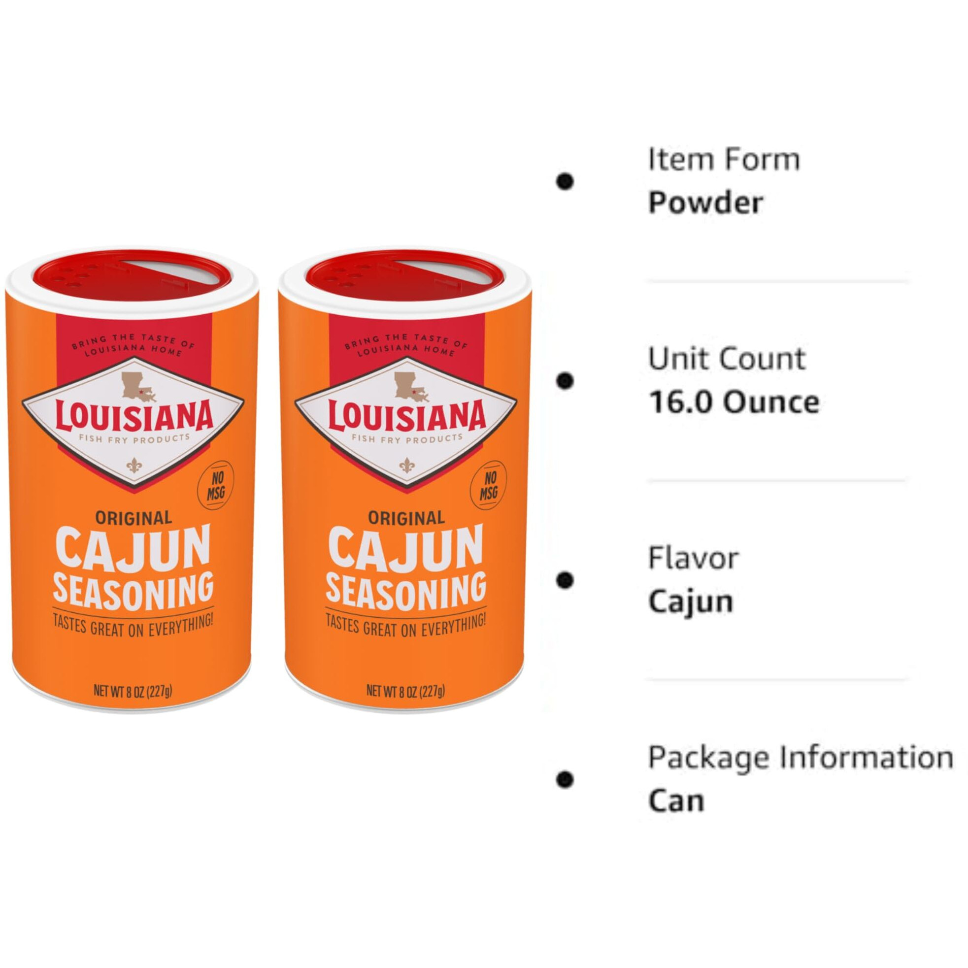 Louisiana Fish Fry Cajun Seasoning - Flavorful All-Purpose Seasoning 8 Oz. (Pack Of 2) - Perfectly Spiced For Meat, Fish, Vegetables, Soups, Salads, And More - Ideal For Grilling, Roasting, And Sauteing Your Favorite Dishes