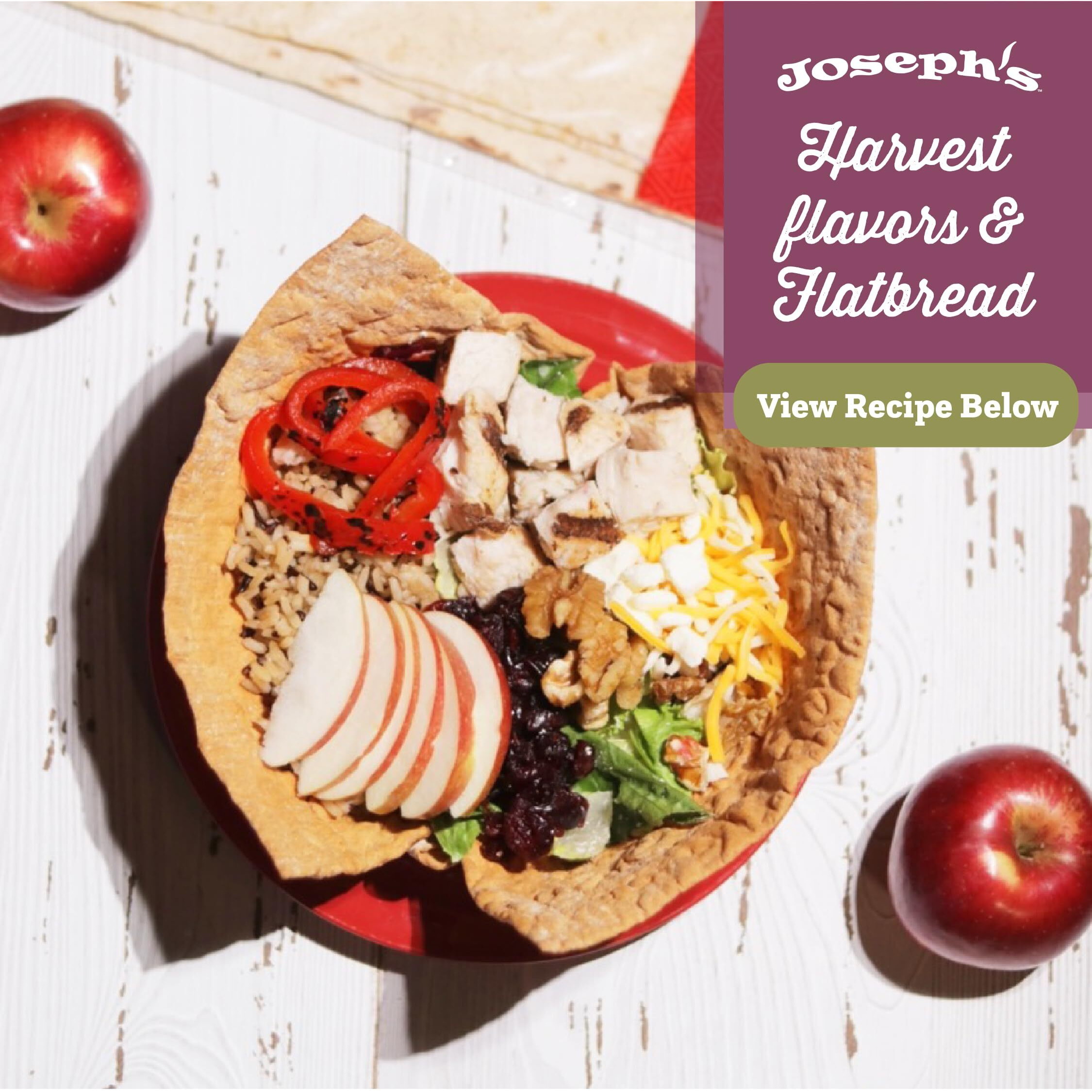 Joseph's Bakery Lavash Bread, Flax Oat Bran & Whole Wheat, Reduced Carb, Fresh Baked (8 Count Flax)