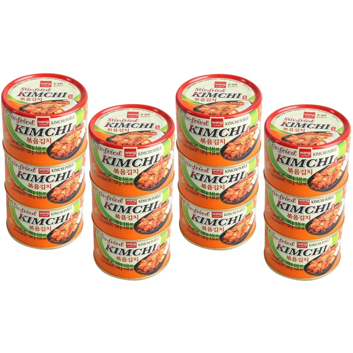 Wang Korean Canned Stir-Fried Kimchi, 5.64 Ounce, Pack Of 12