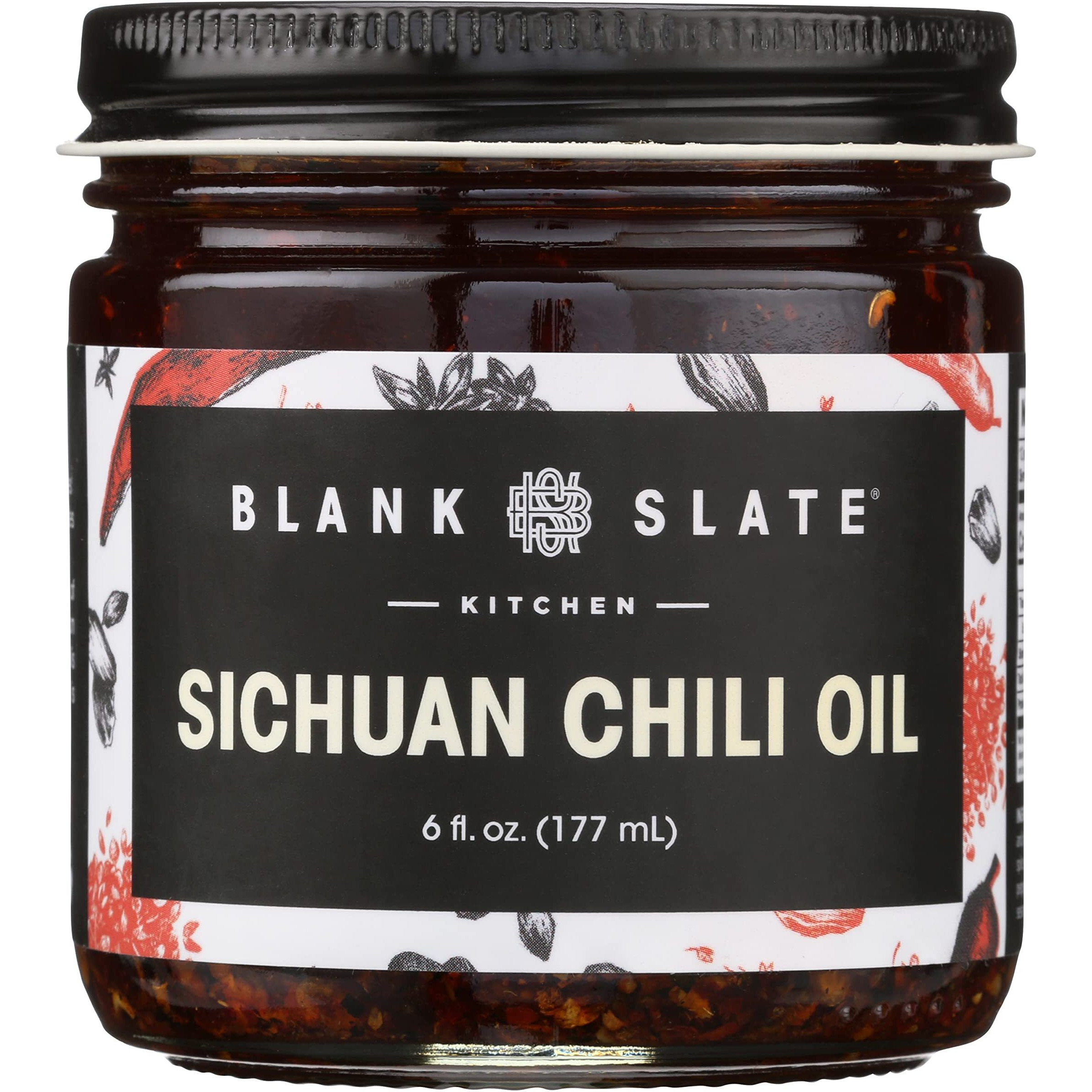Blank Slate Kitchen Sichuan Chili Oil (6 Oz) | Gourmet Spicy Tingly Numbing Umami Hot Sauce | Authentic Chinese Mala | Vegan, Gluten-Free, Sugar-Free, Non-Gmo, No Msg