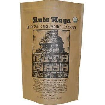 Ruta Maya 100% Organic Shade Grown Whole Bean Coffee 5Lbs, Dark Roast
