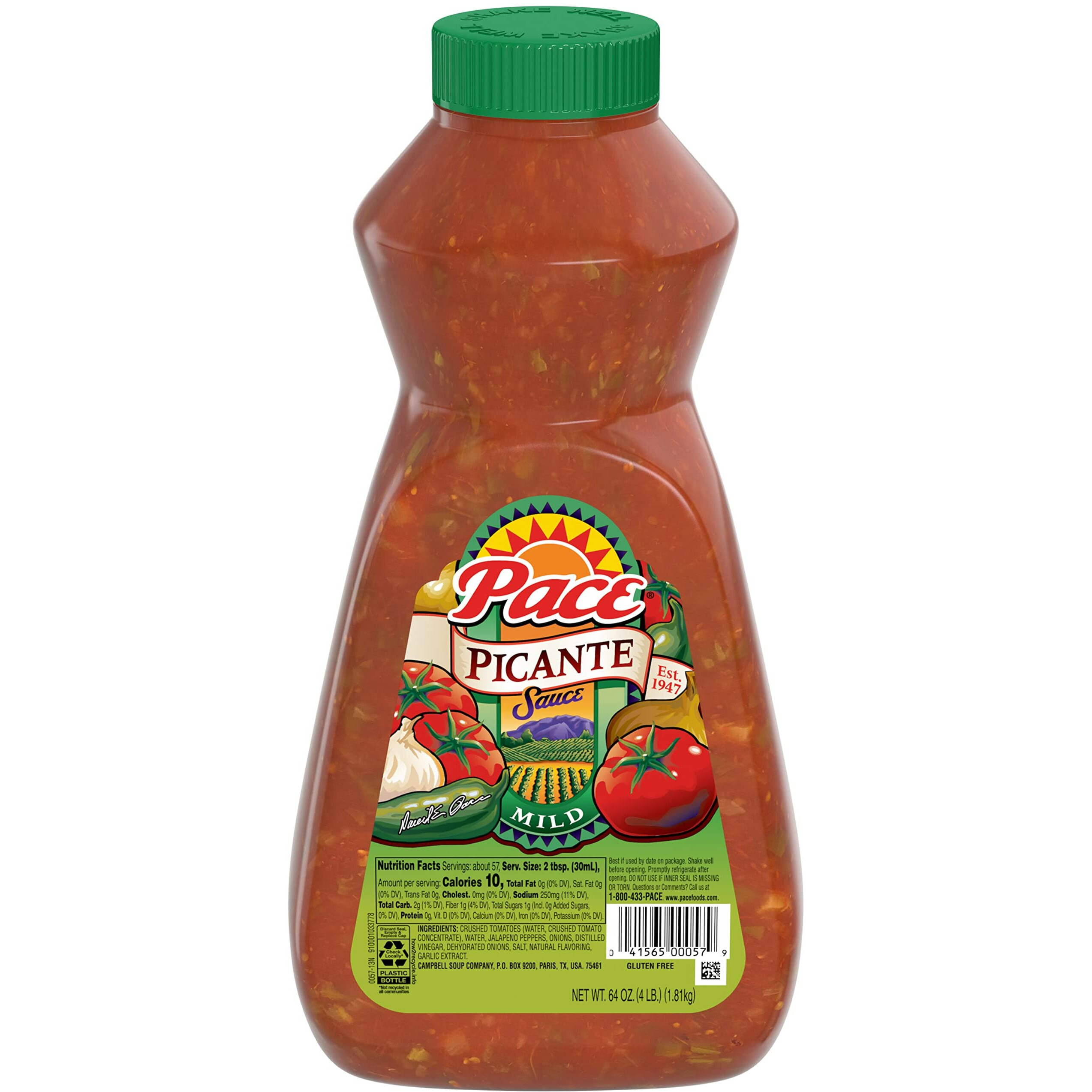 Pace Mild Picante Sauce With Jalapeo, Tomato & Onion, 64 Oz Bottle