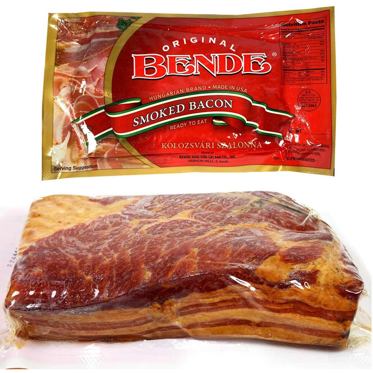 Bende Smoked Bacon Kolozsvari 0.9 Lb - European Smoked Bacon For Savory Delights
