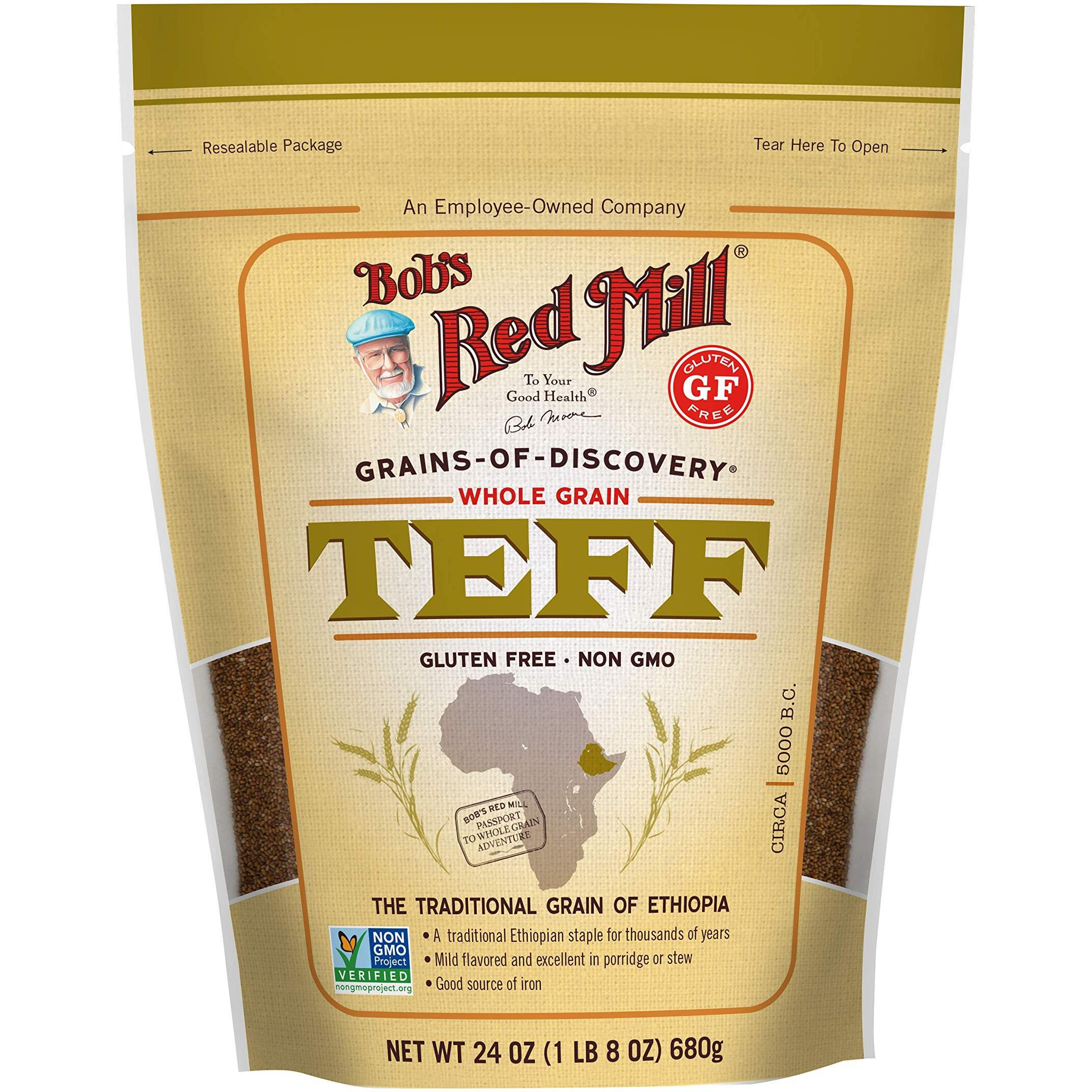 Bob's Red Mill Whole Grain Teff - 24 Ounce (Pack Of 4) - Gluten Free, Non-Gmo, Vegan