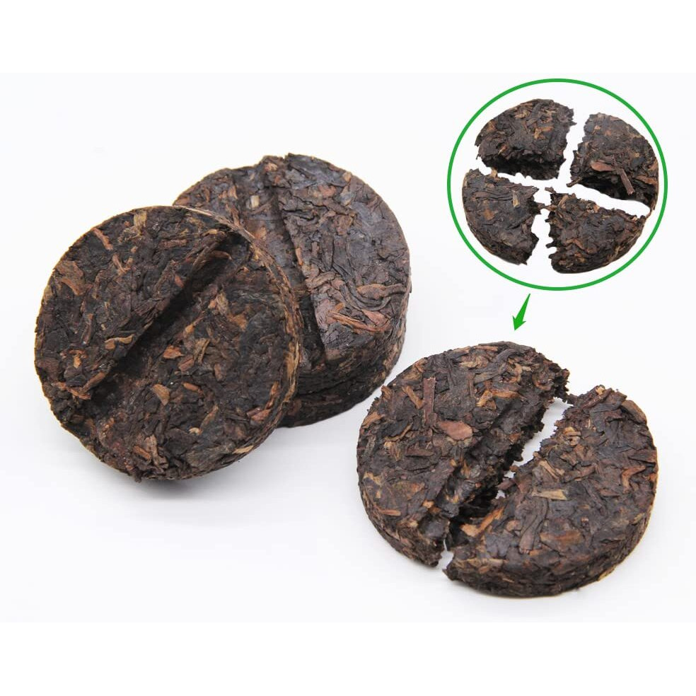 Lwxljmjzc-(24 Cakes-96 Cups) Pu-Erh Tea In Bamboo Leaf Tube -Ripe Puerh Tea Cake -Easily Divided Into Halves Or Quarters-Shu Puer Tea-Ripe Puerh Tea Mini Cakes (200G/7.1 Oz)