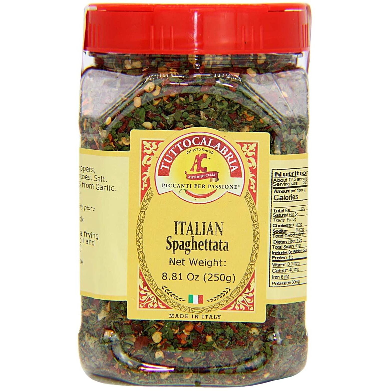 Spaghetti Sauce Seasoning, Spicy Italian Spaghettata, Add Oil To Pan, Heat, Mix In Seasoning, And Then Toss With Your Favorite Pasta, 250G, Tuttocalabria