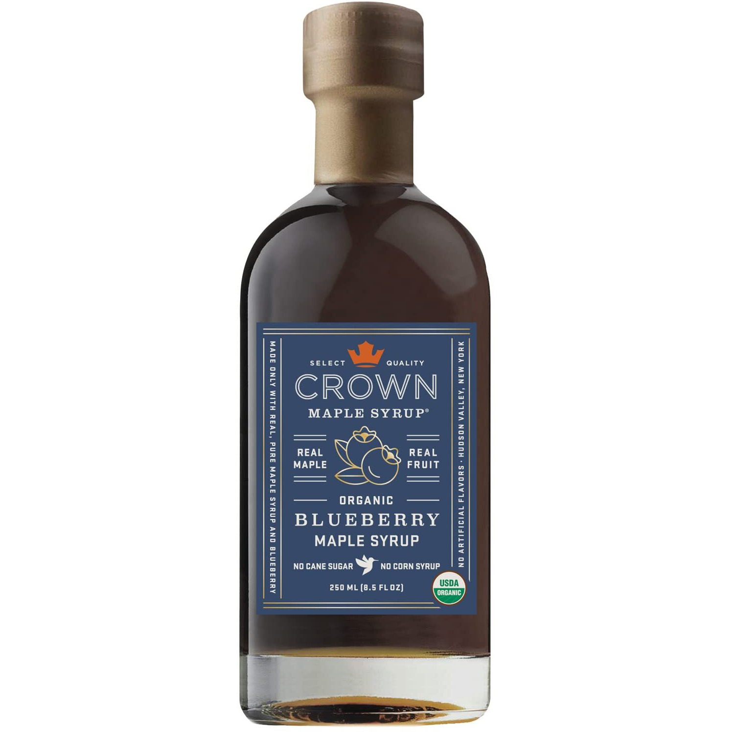 Crown Maple Blueberry Organic Maple Syrup, 8.5 Fl Oz, Pancakes, Waffles, Cocktails, Flavor Marinades