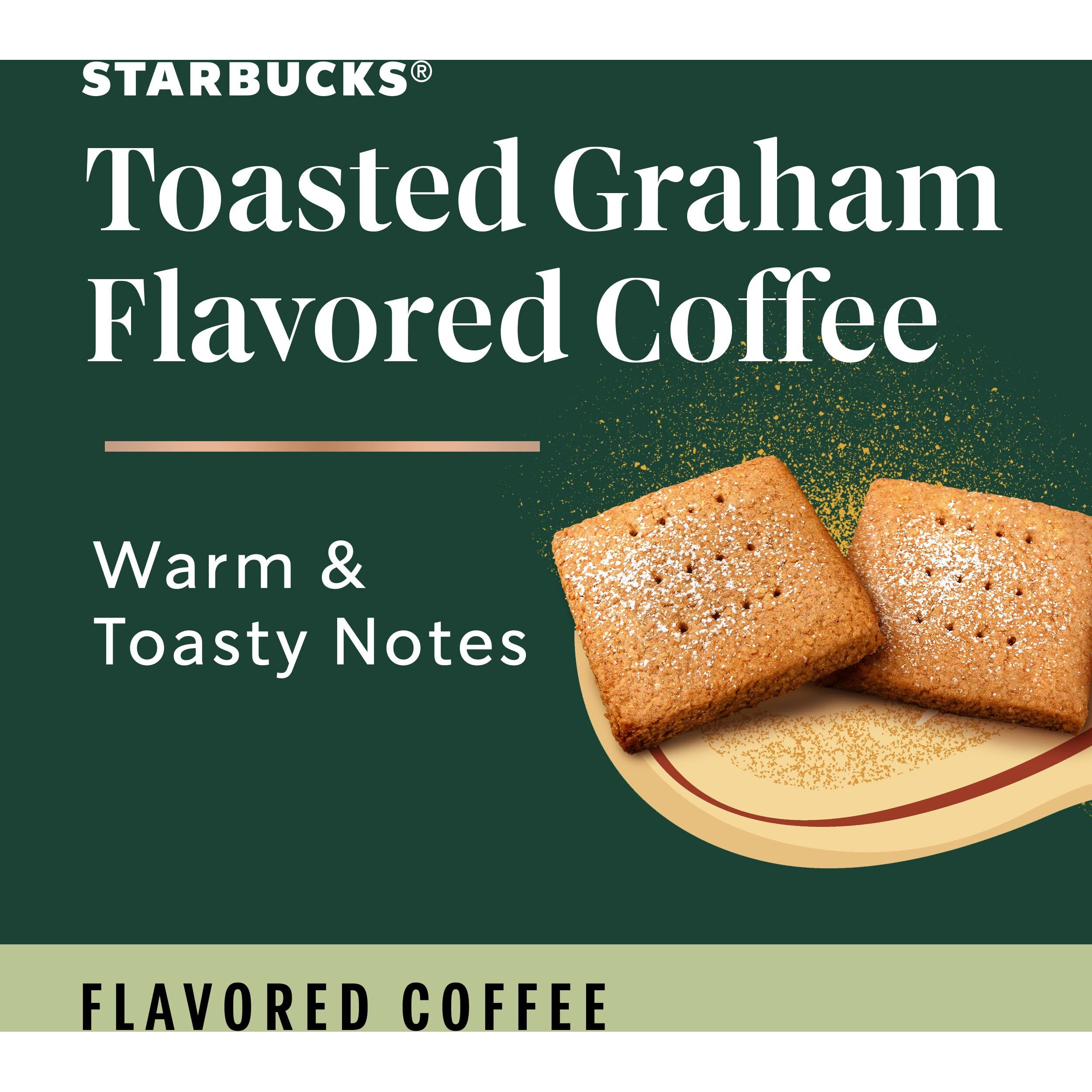 Starbucks K-Cup Coffee Pods, Toasted Graham Flavored Coffee, Naturally Flavored, 100% Arabica, 1 Box (10 Pods)