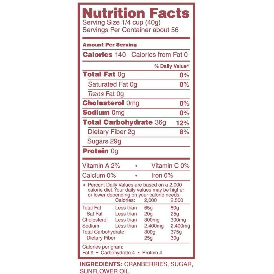 Fresh Gourmet Dried Cranberries | 5 Pound | Bulk Size | Snack And Salad Topper
