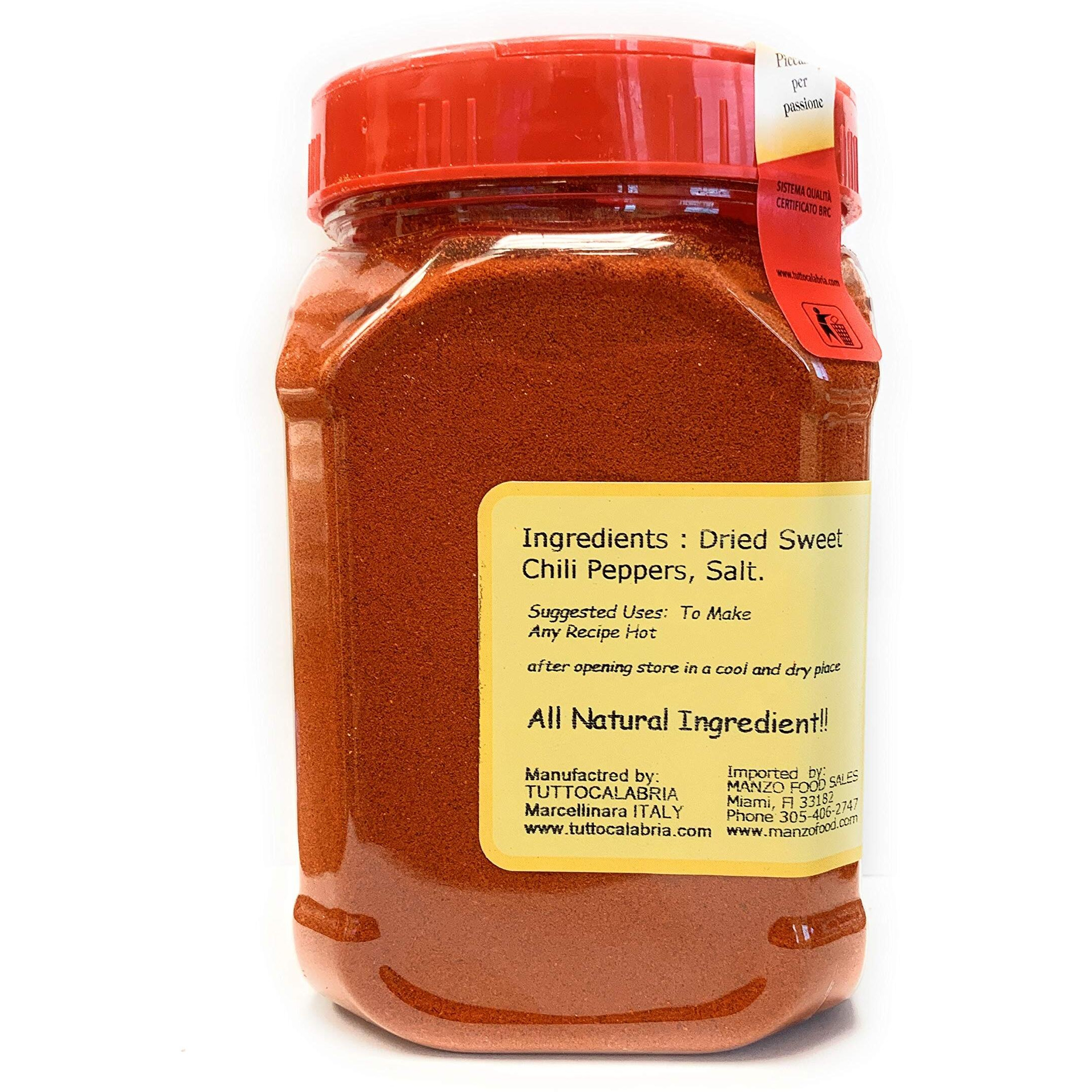 Calabrian Chili Powder, Sweet & Mild, Shaker, 350 G (12.3 Oz) All Natural, Non-Gmo, Product Of Italy, Tuttocalabria