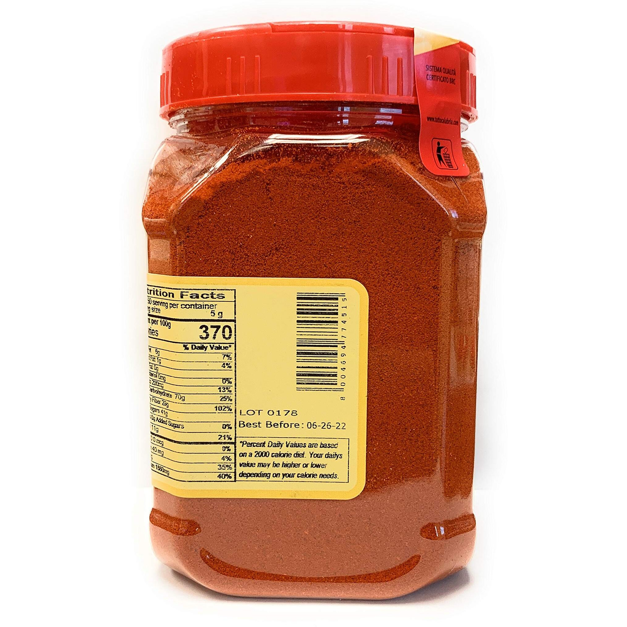 Calabrian Chili Powder, Sweet & Mild, Shaker, 350 G (12.3 Oz) All Natural, Non-Gmo, Product Of Italy, Tuttocalabria